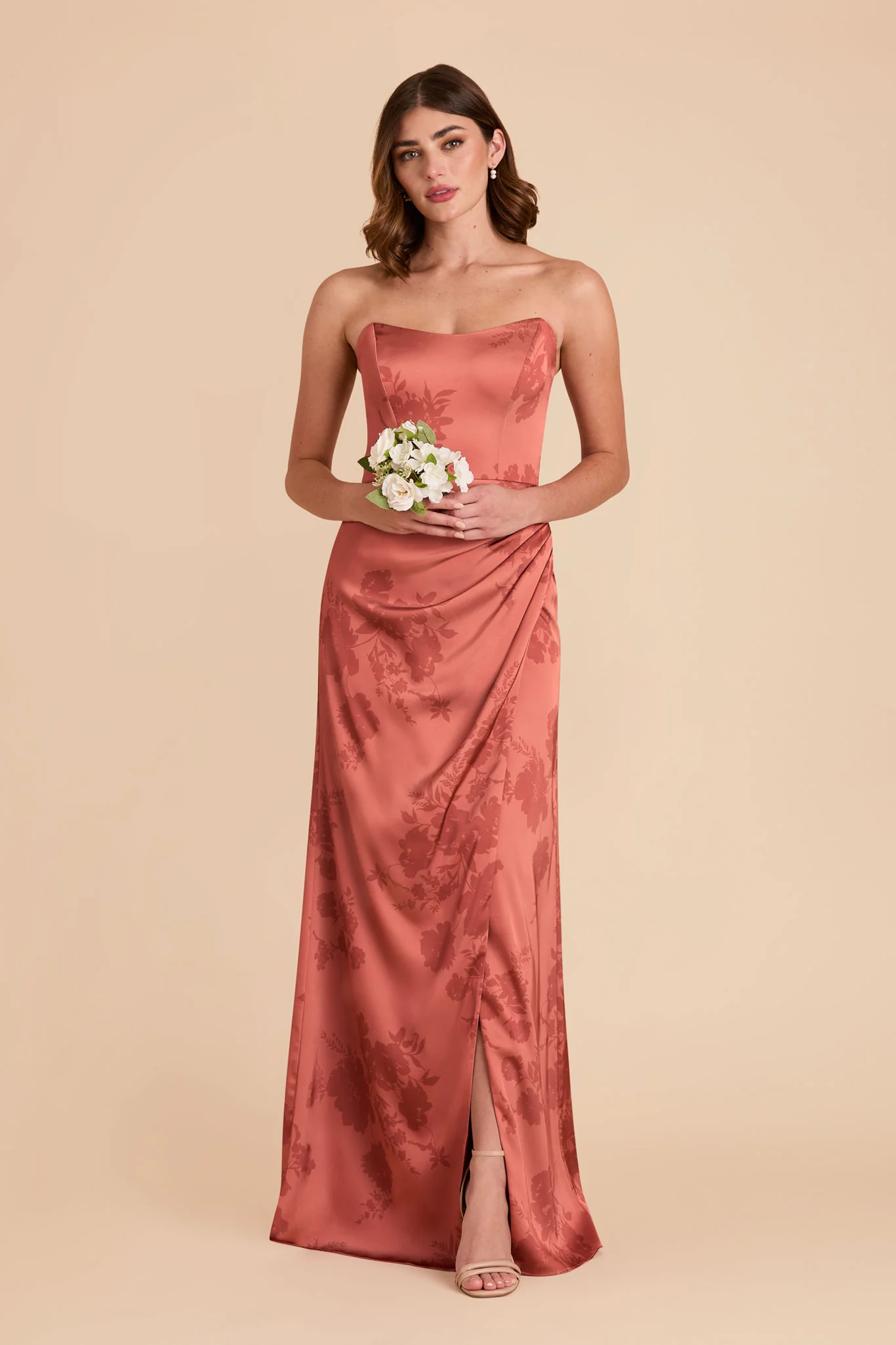 Anne Matte Satin Dress - Wild Rose Whimsical Blooms - Image 3