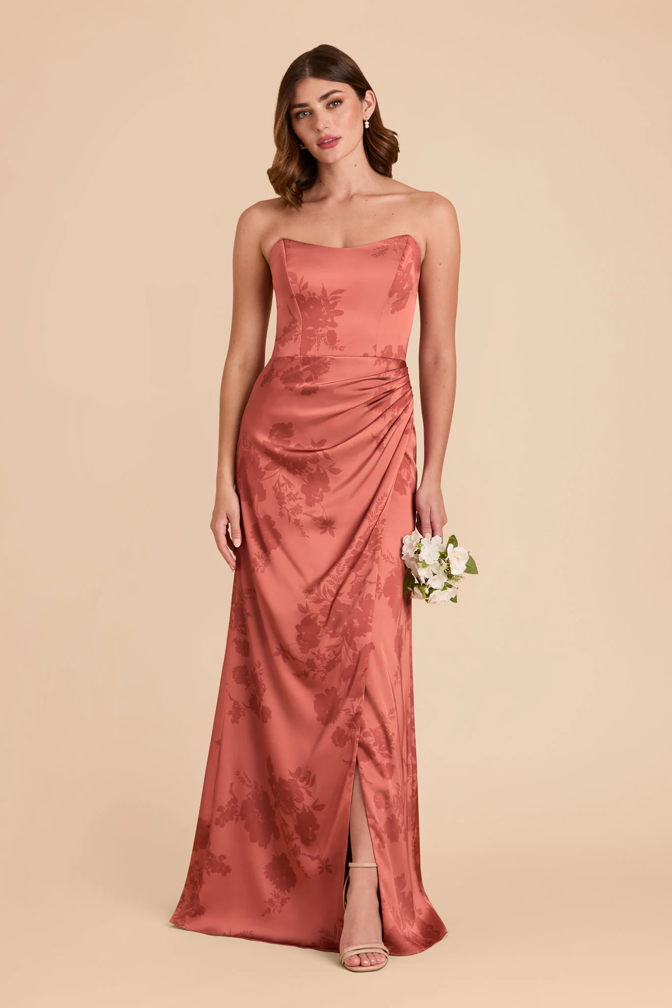 Anne Matte Satin Dress - Wild Rose Whimsical Blooms - Image 4