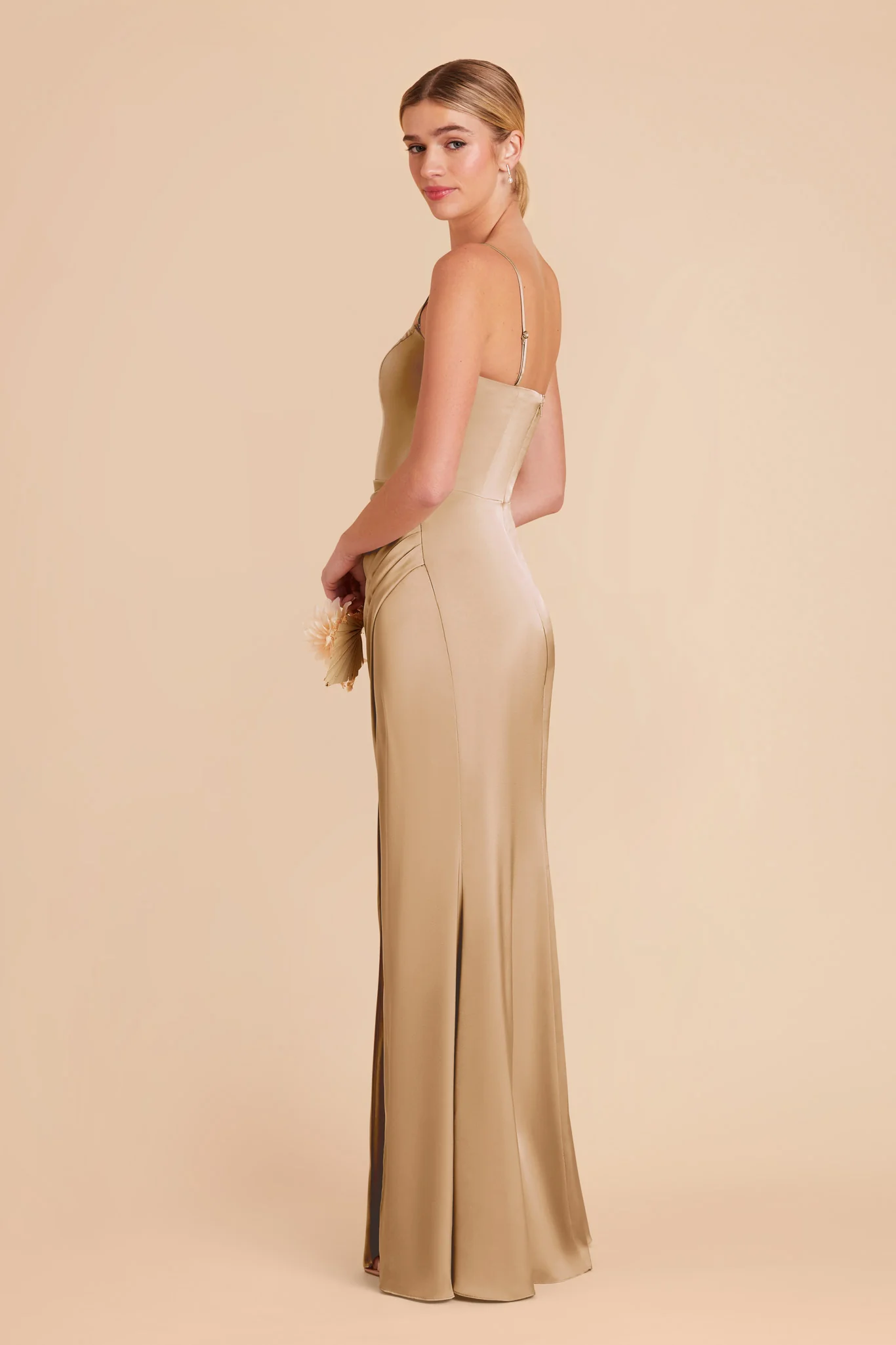 Anne Matte Satin Dress - Yellow Gold - Image 6