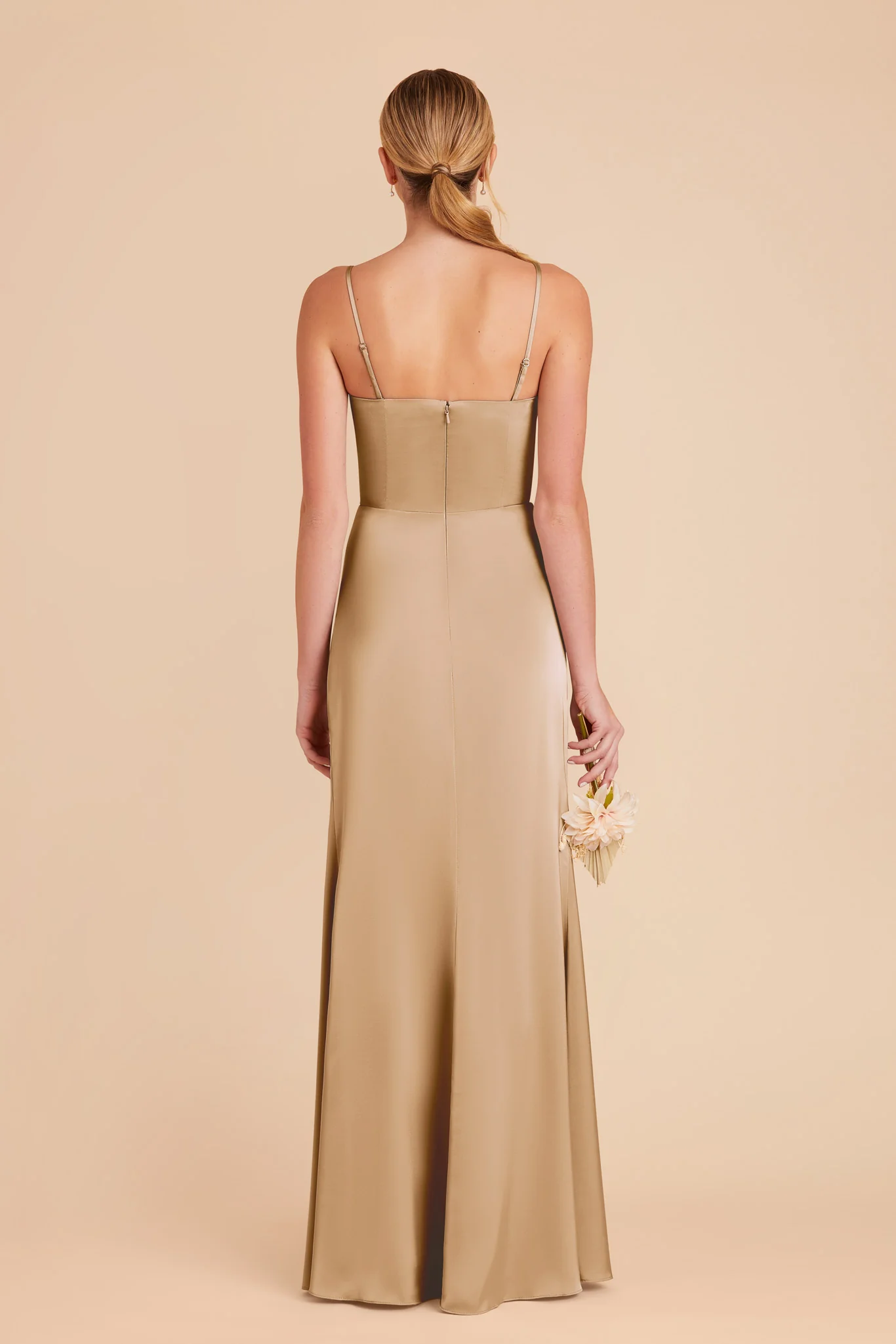 Anne Matte Satin Dress - Yellow Gold - Image 7