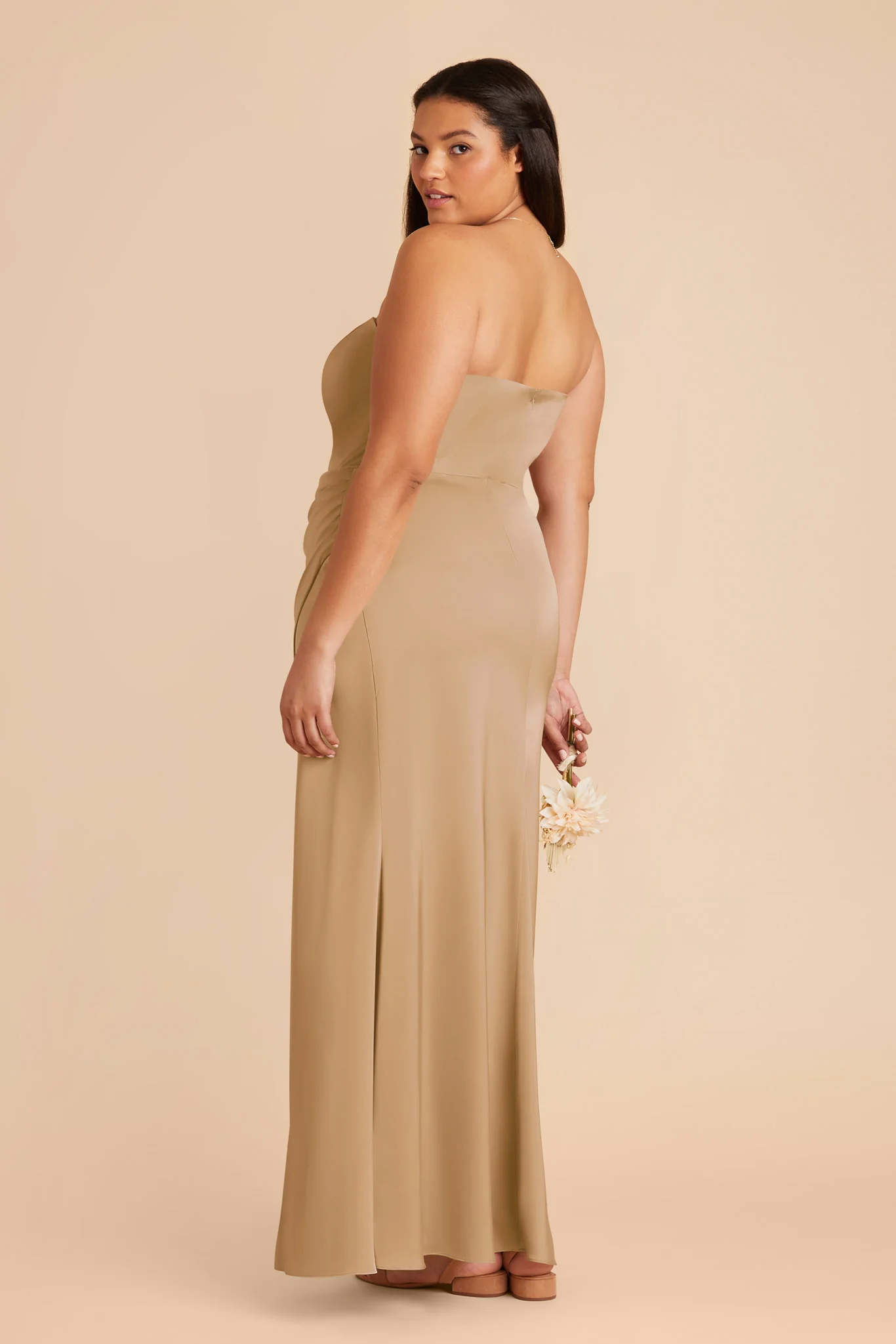 Anne Matte Satin Dress - Yellow Gold - Image 9