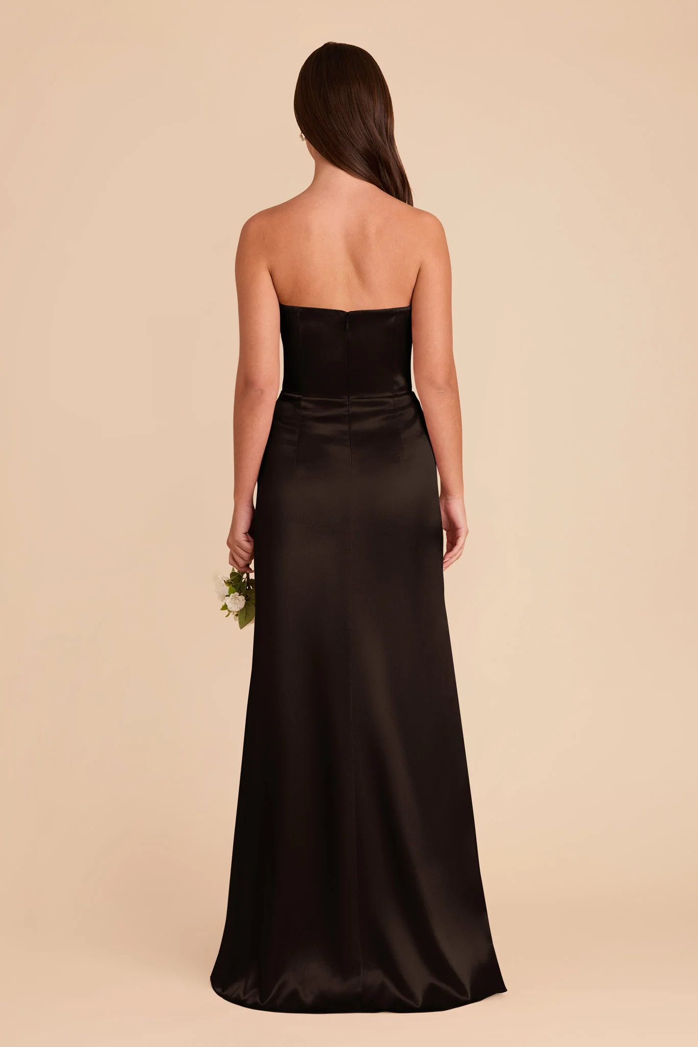 Anne Shiny Satin Dress - Black - Image 5