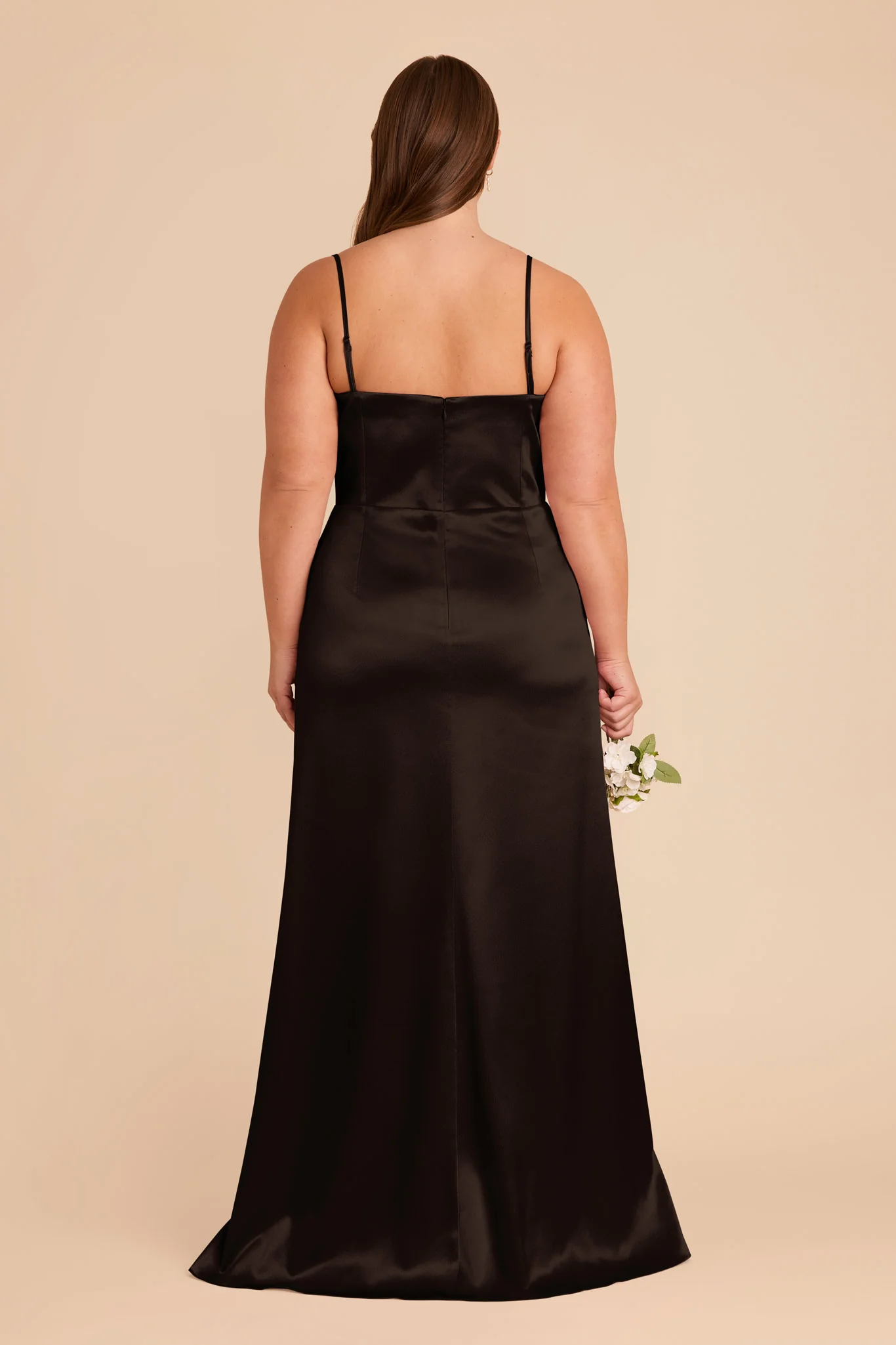 Anne Shiny Satin Dress - Black - Image 9