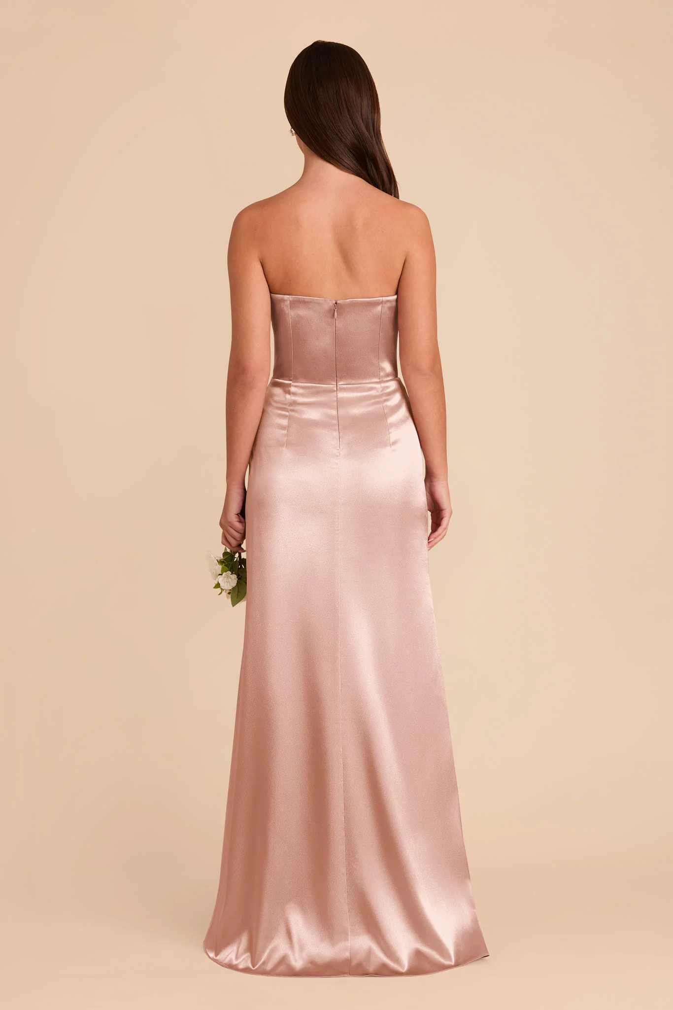 Anne Shiny Satin Dress - Rose Gold - Image 5