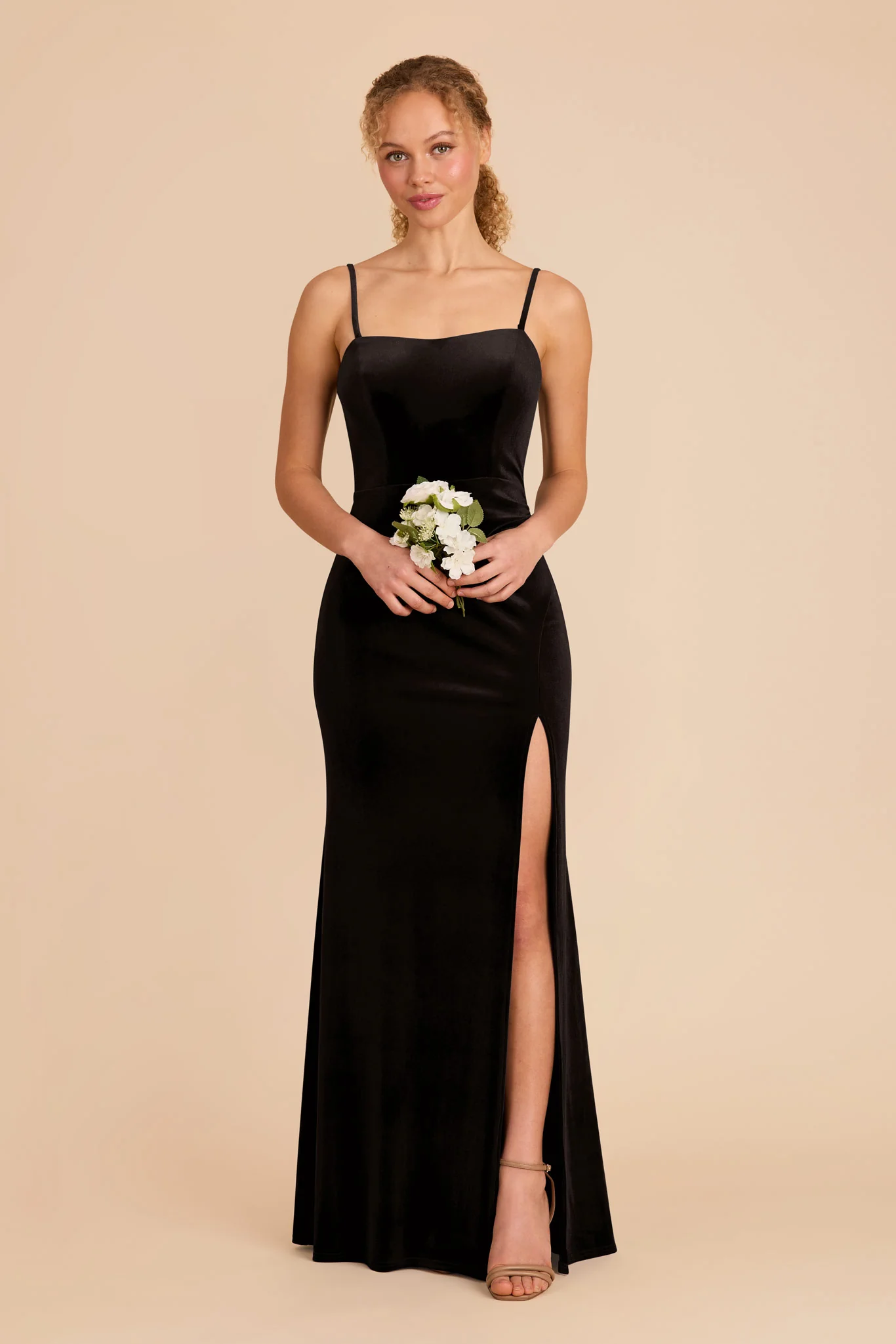 Anne Velvet Dress - Black