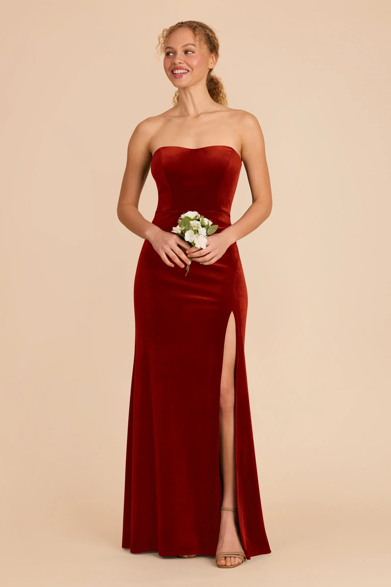 Anne Velvet Dress - Burnt Orange - Image 4