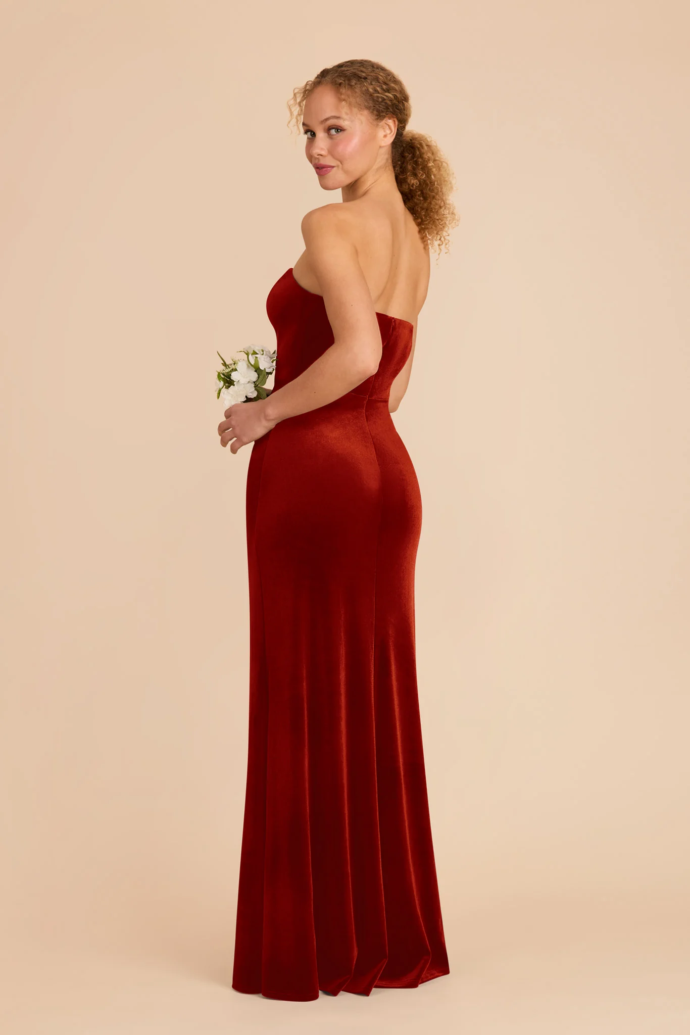 Anne Velvet Dress - Burnt Orange - Image 5