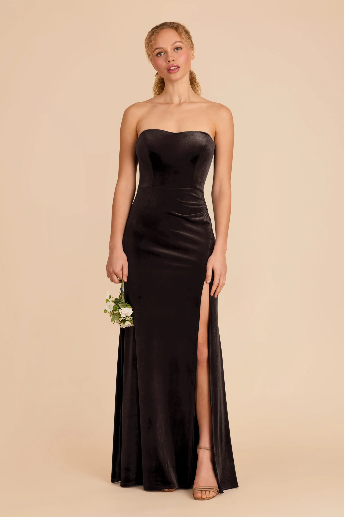 Anne Velvet Dress - Espresso - Image 3