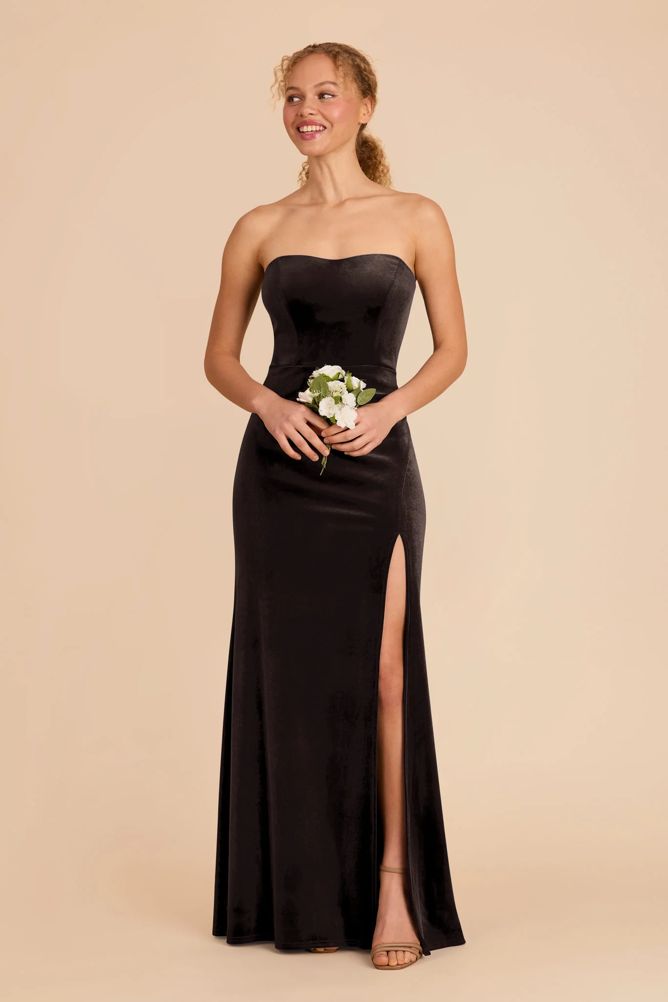 Anne Velvet Dress - Espresso - Image 4