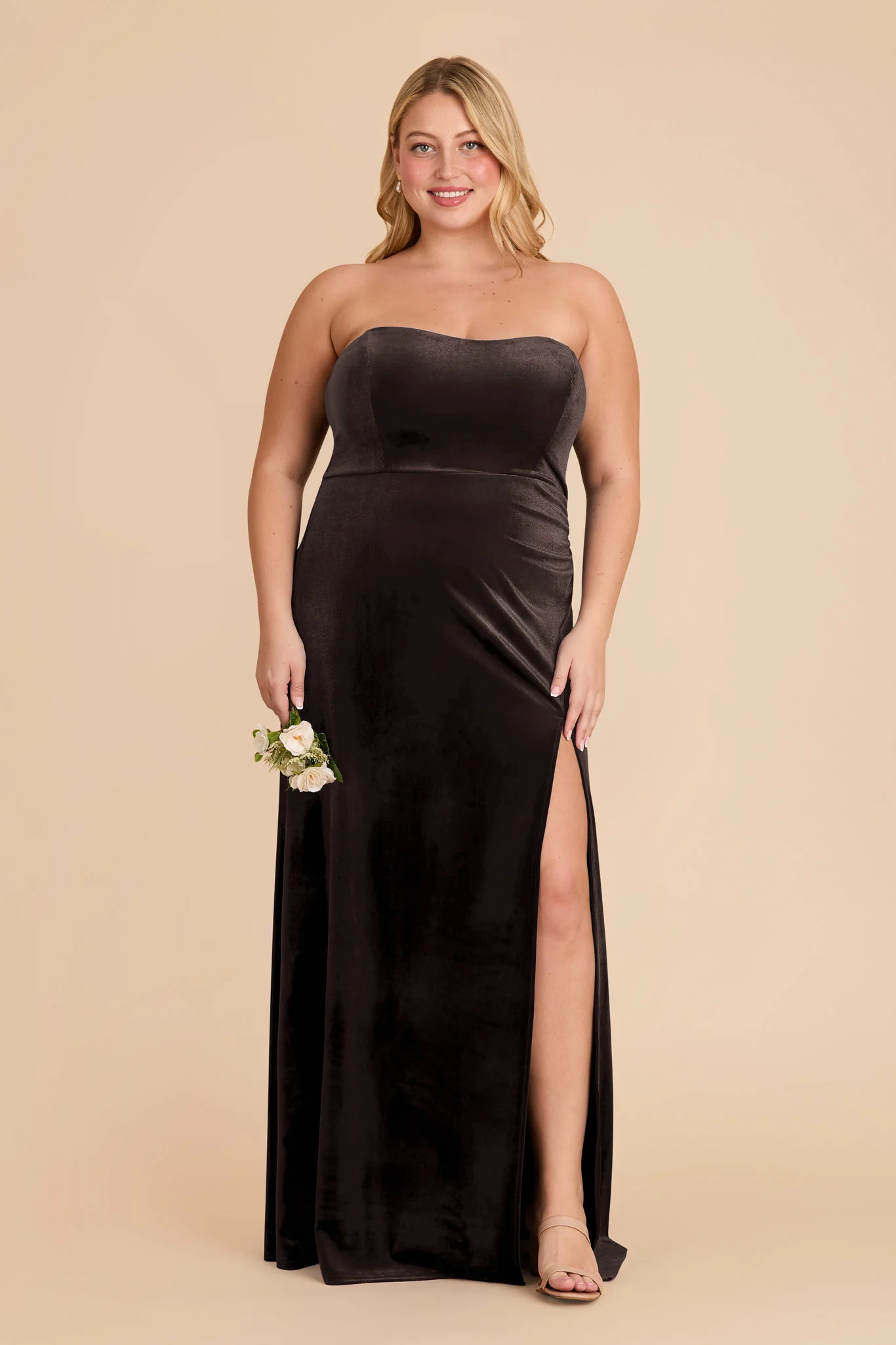 Anne Velvet Dress - Espresso - Image 8