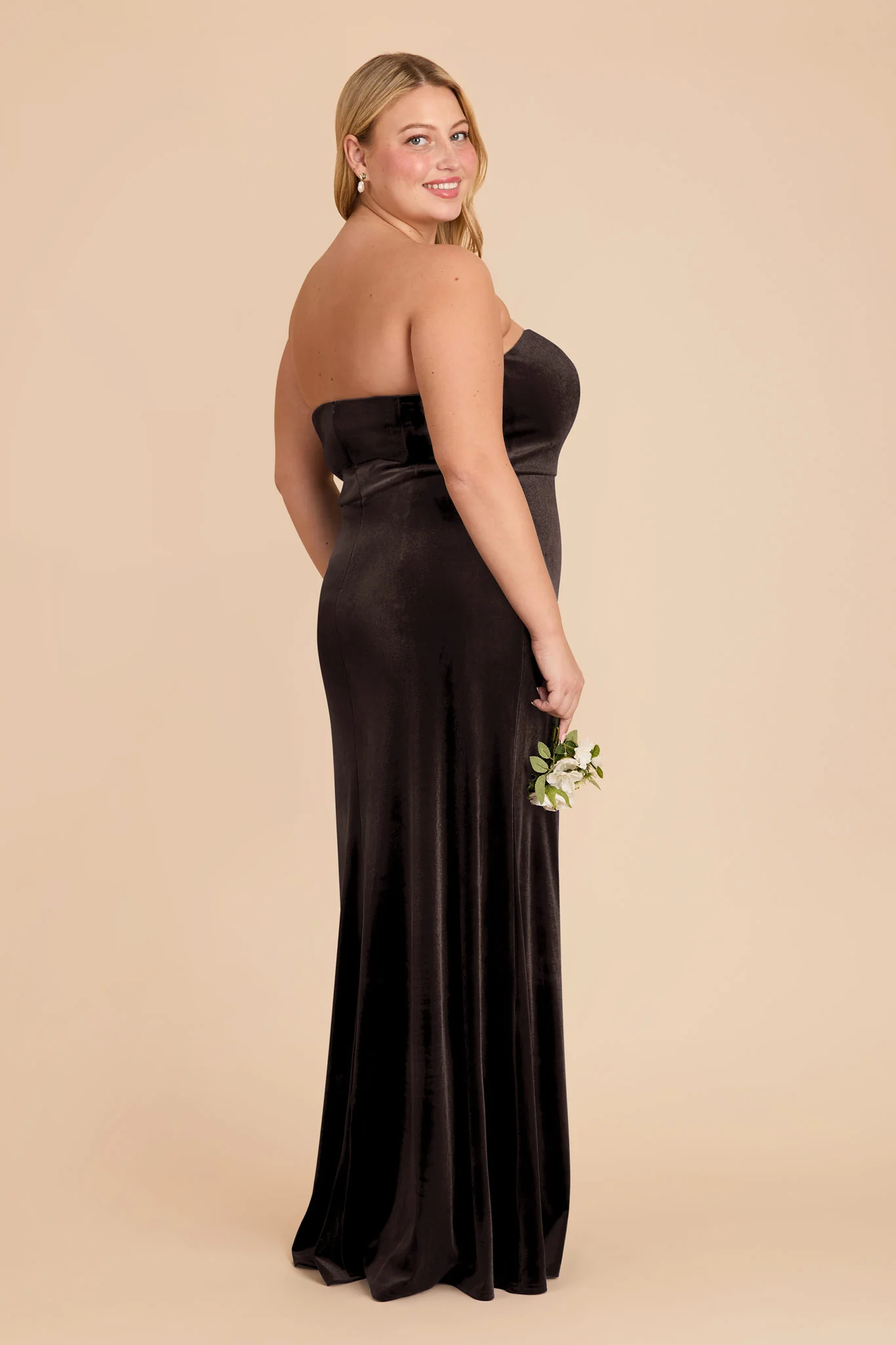 Anne Velvet Dress - Espresso - Image 9