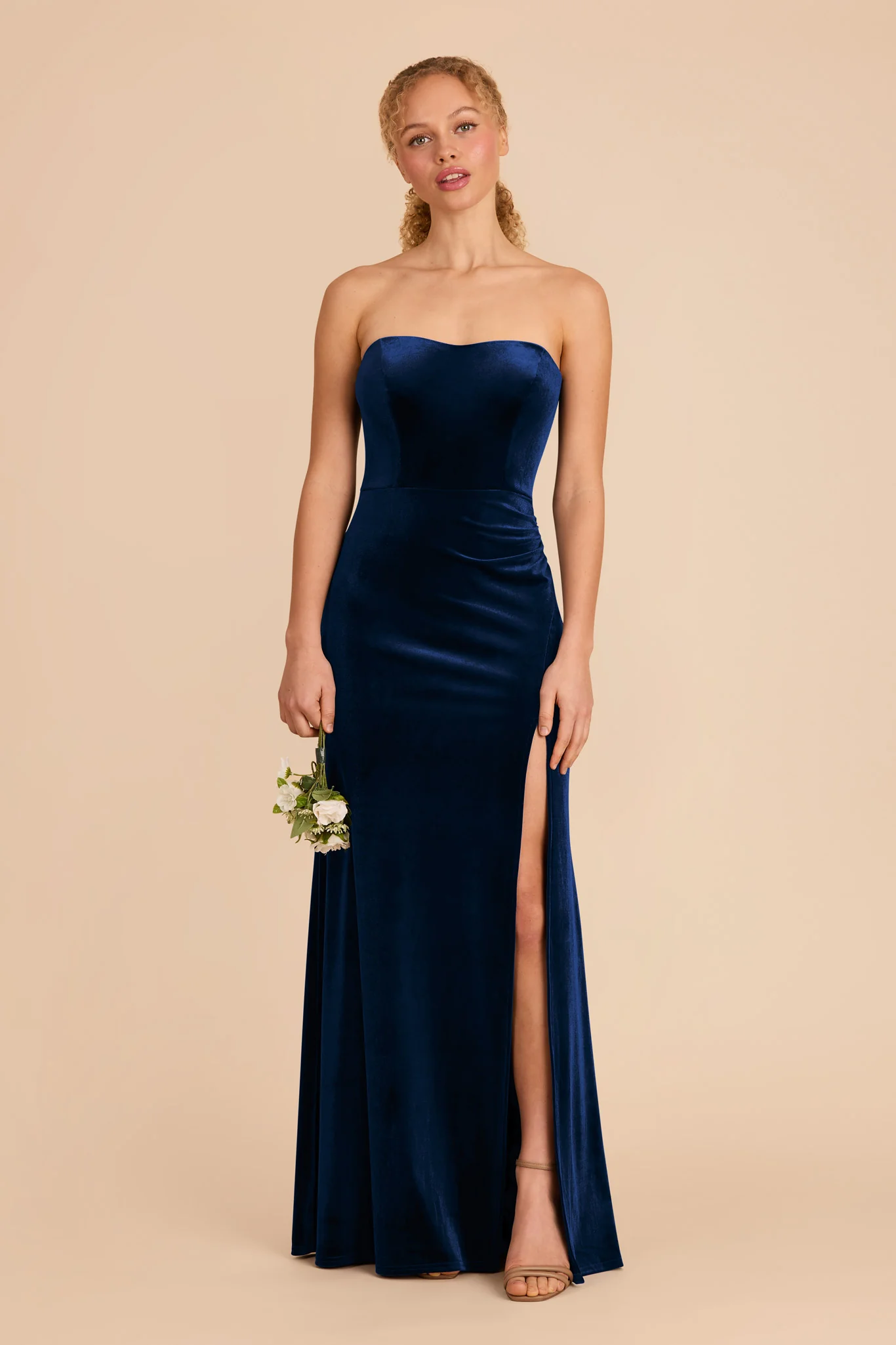 Anne Velvet Dress - Navy - Image 4
