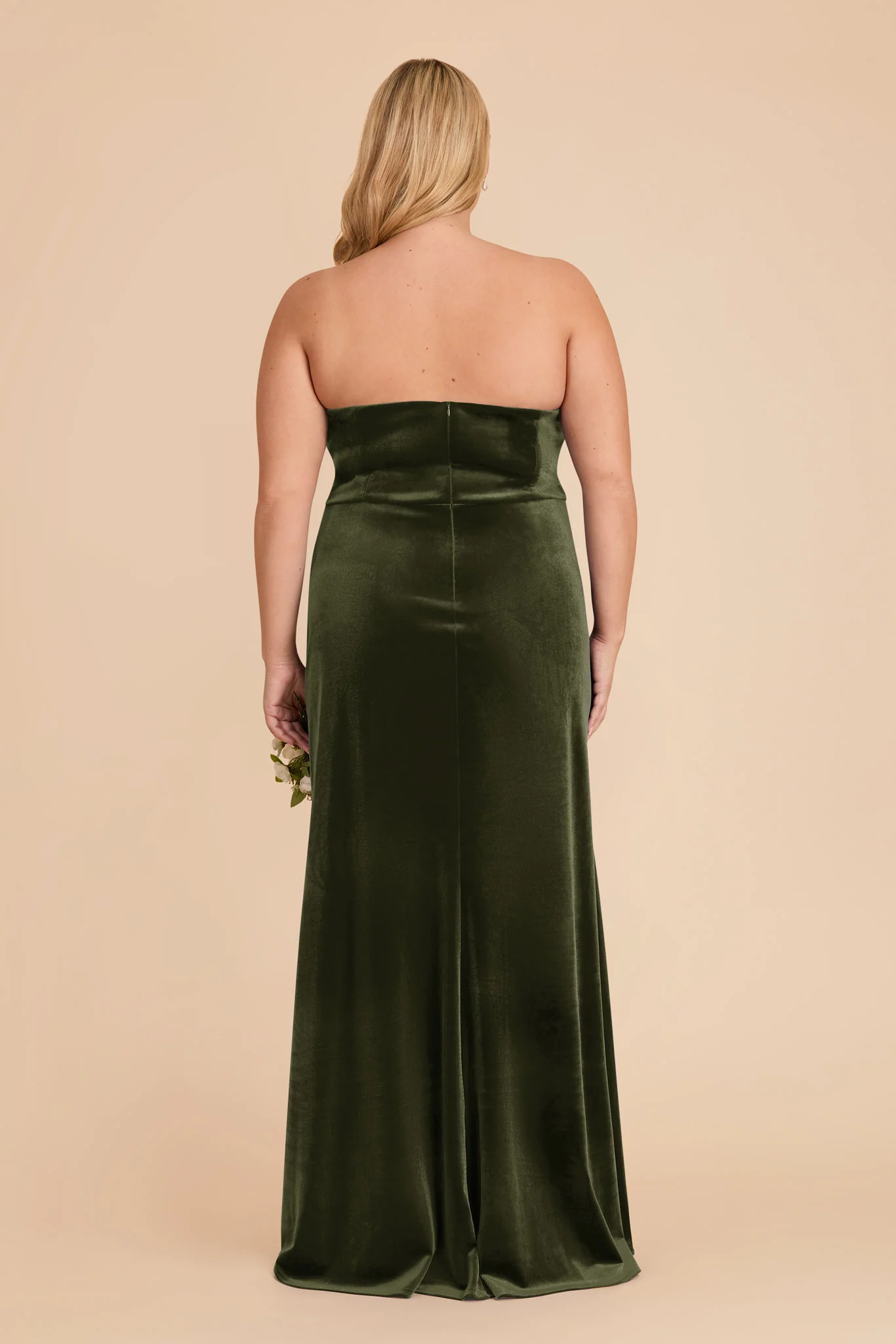 Anne Velvet Dress - Olive - Image 10