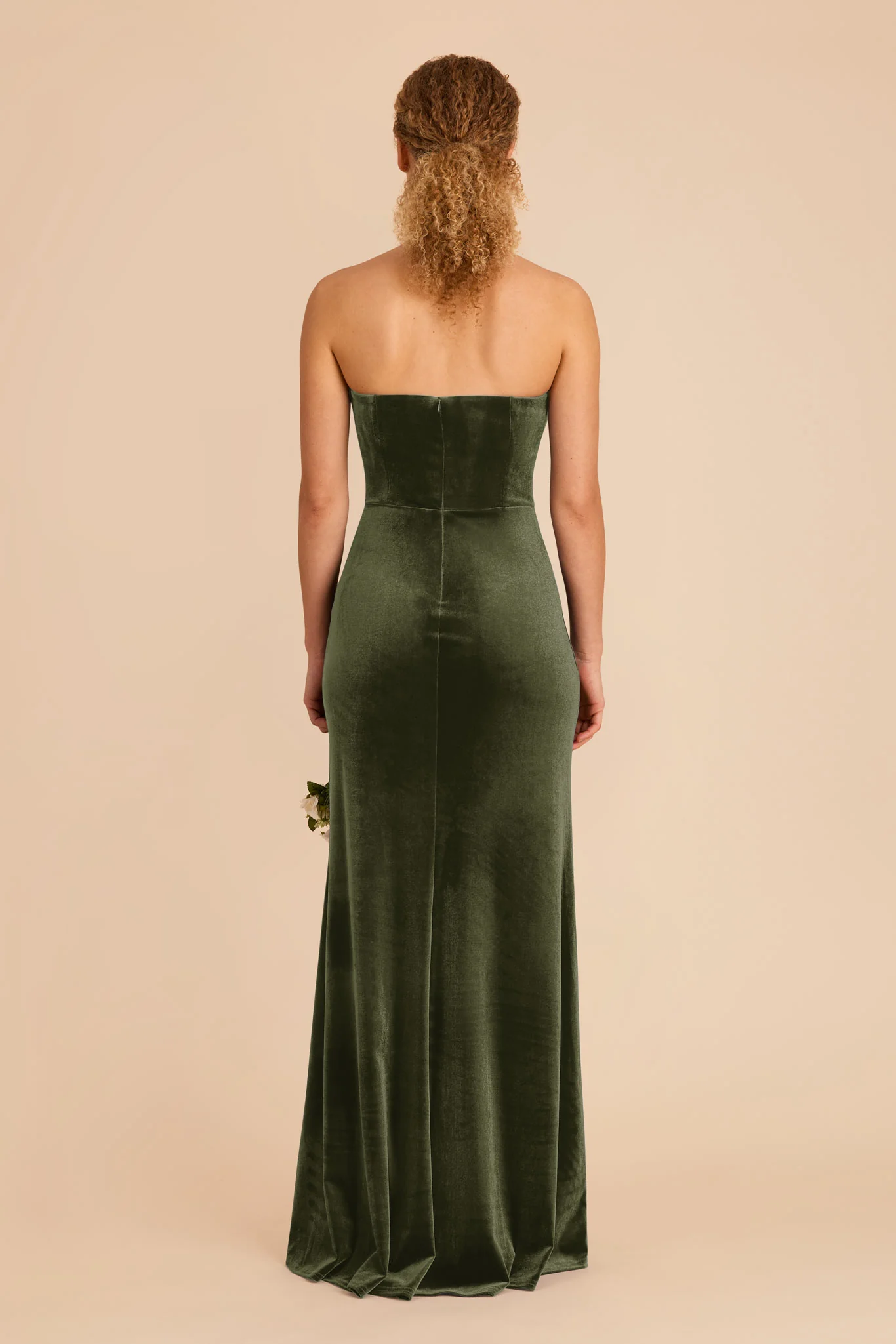 Anne Velvet Dress - Olive - Image 6