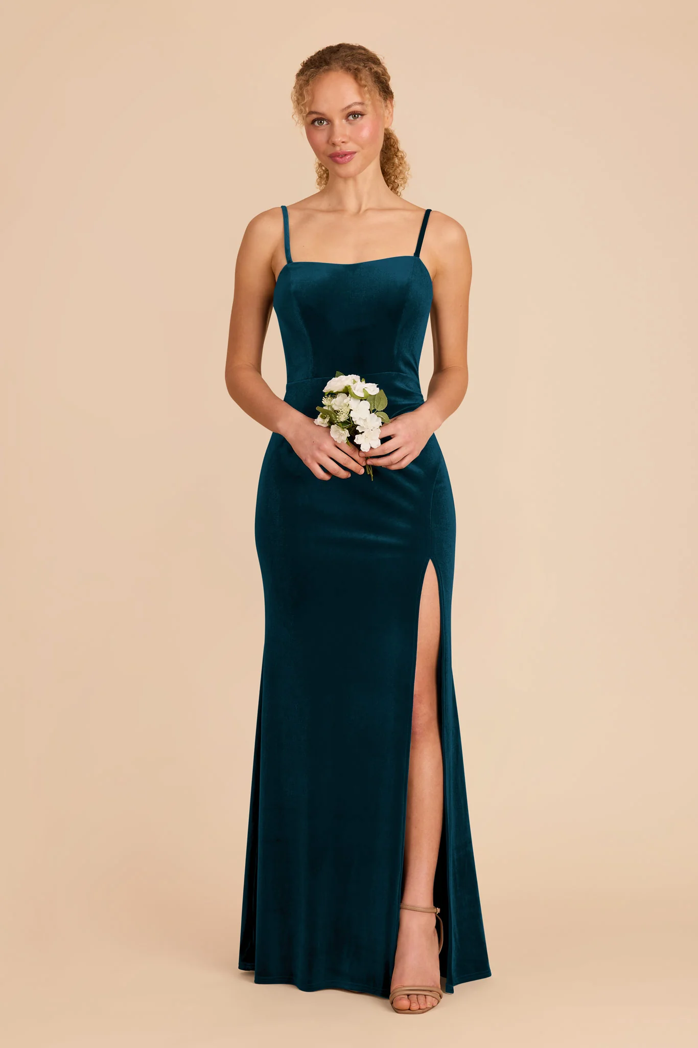Anne Velvet Dress - Peacock