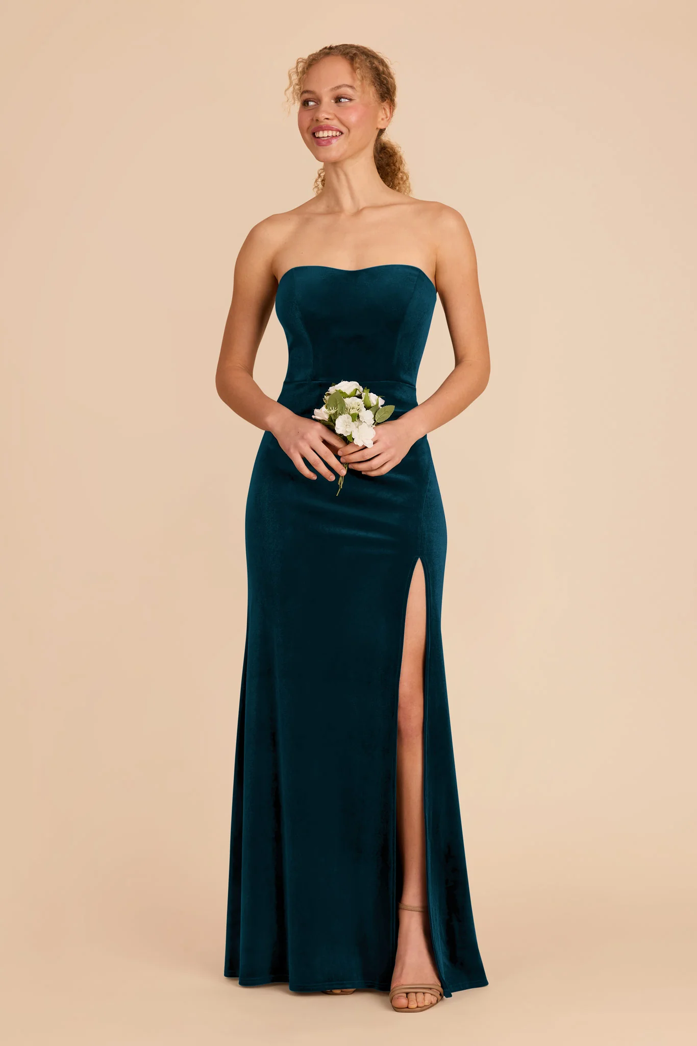Anne Velvet Dress - Peacock - Image 4