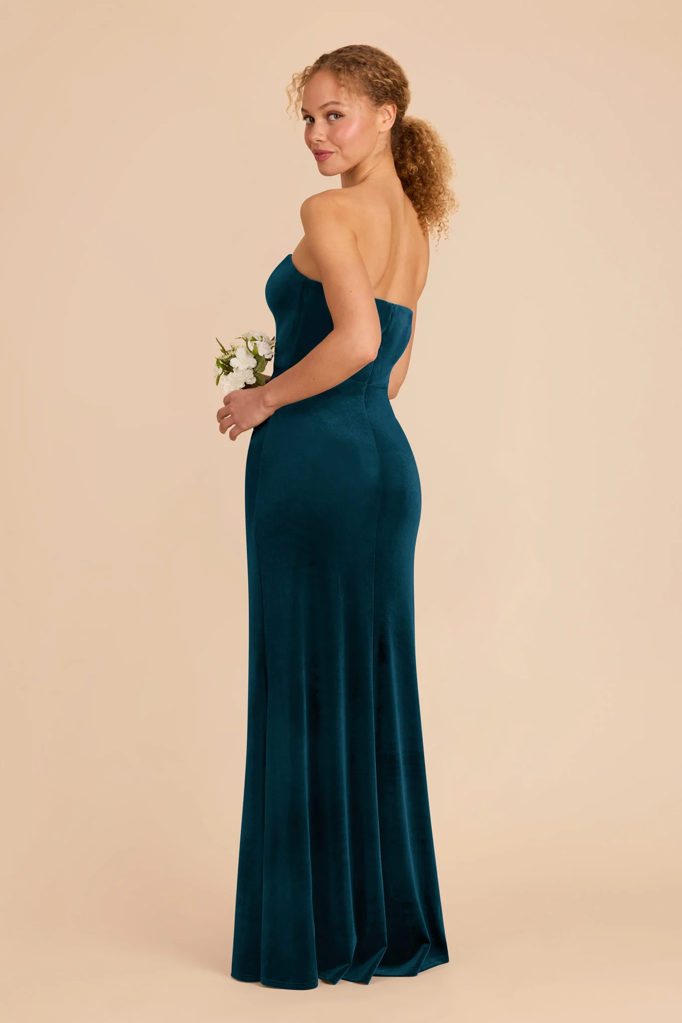 Anne Velvet Dress - Peacock - Image 5