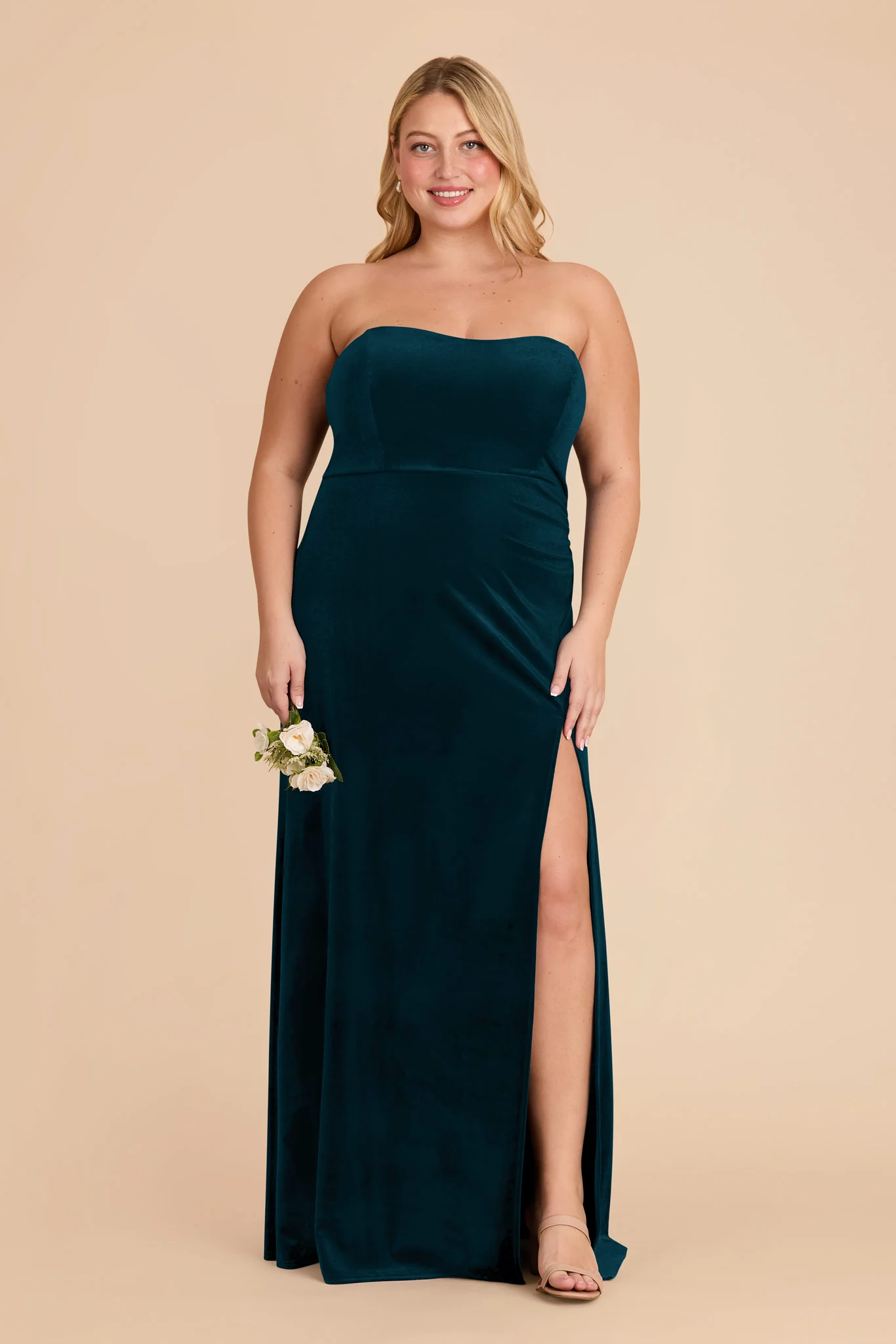 Anne Velvet Dress - Peacock - Image 7