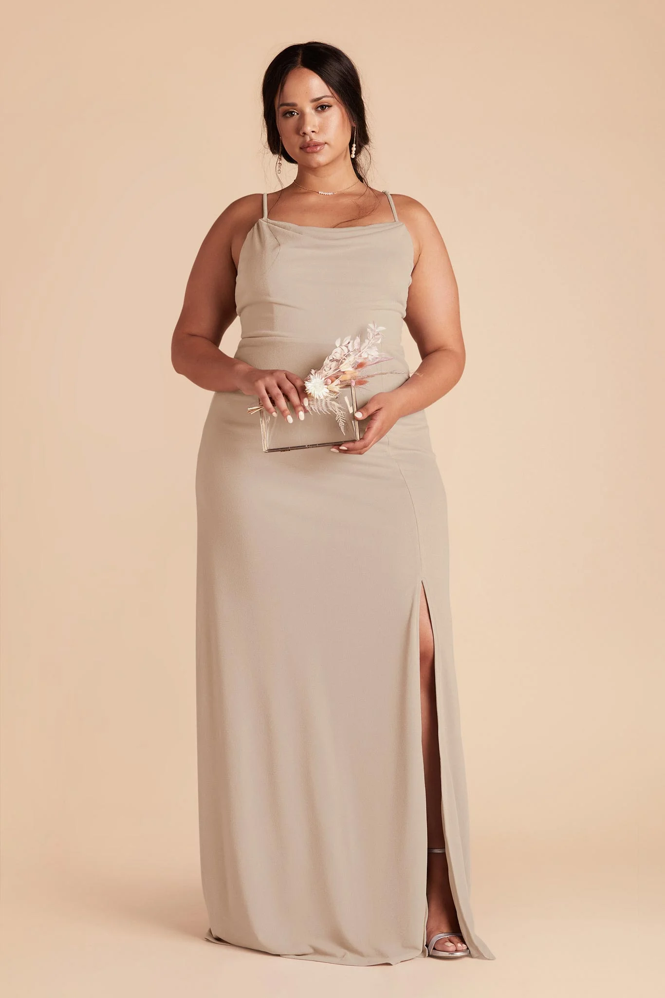 Ash Crepe Dress - Almond - Image 2