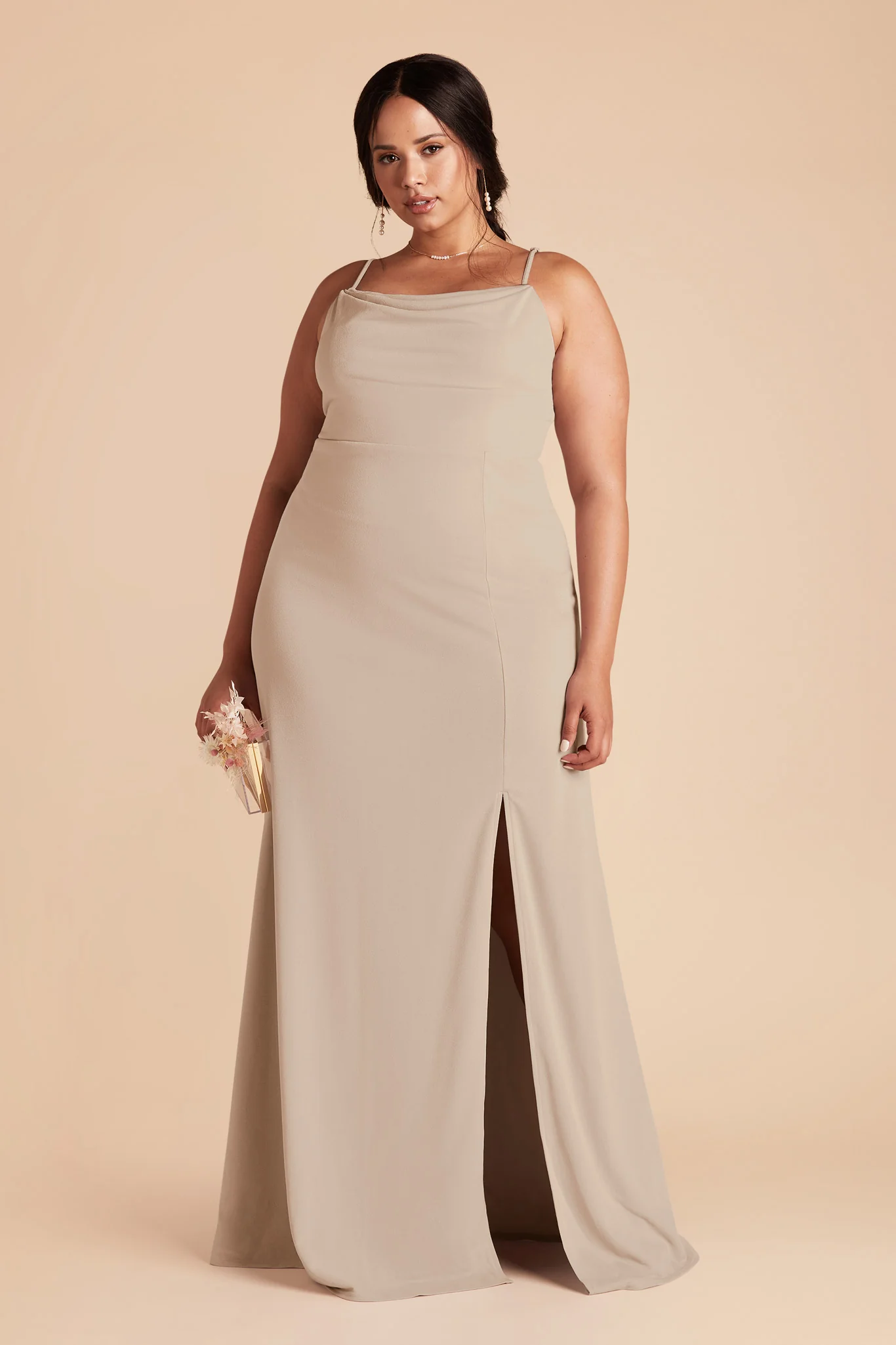Ash Crepe Dress - Almond - Image 8