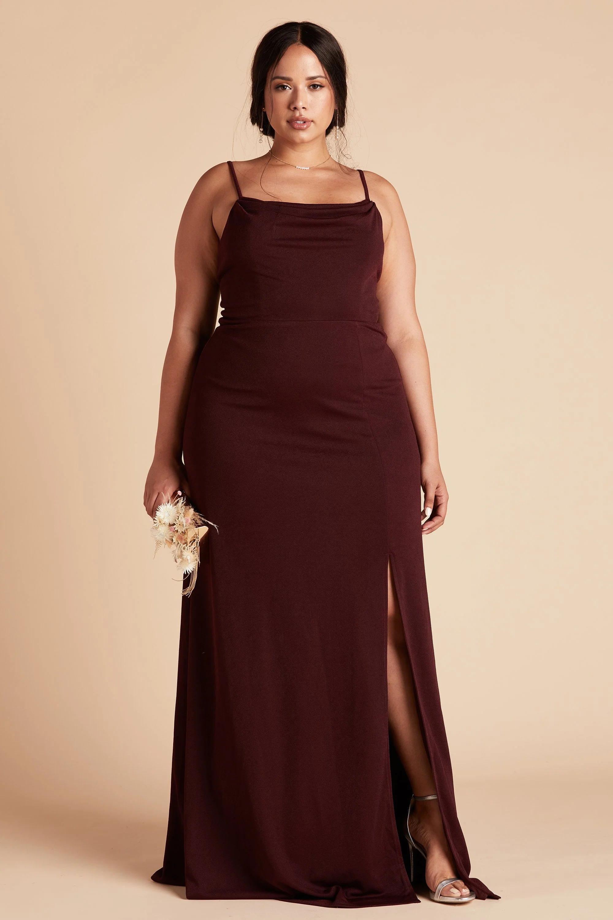 Ash Crepe Dress - Cabernet - Image 10