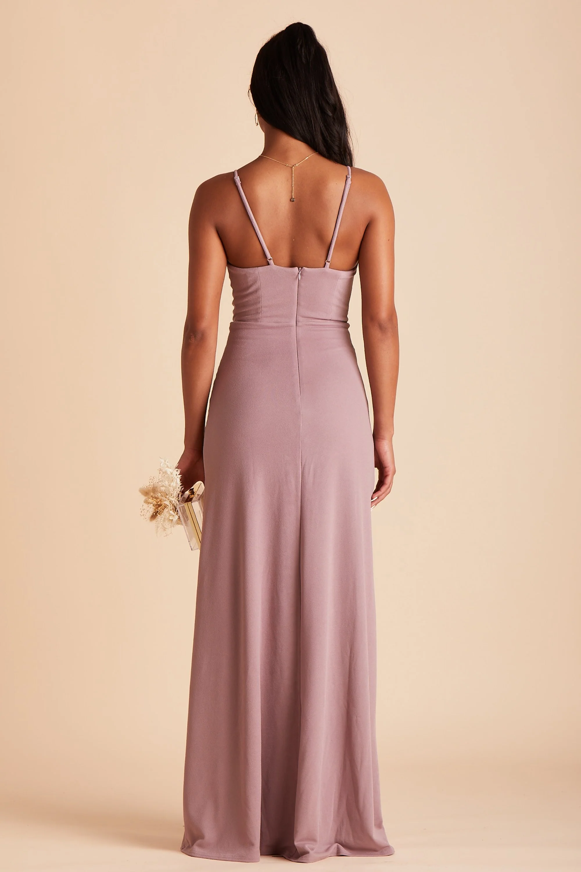 Ash Crepe Dress - Dark Mauve - Image 10