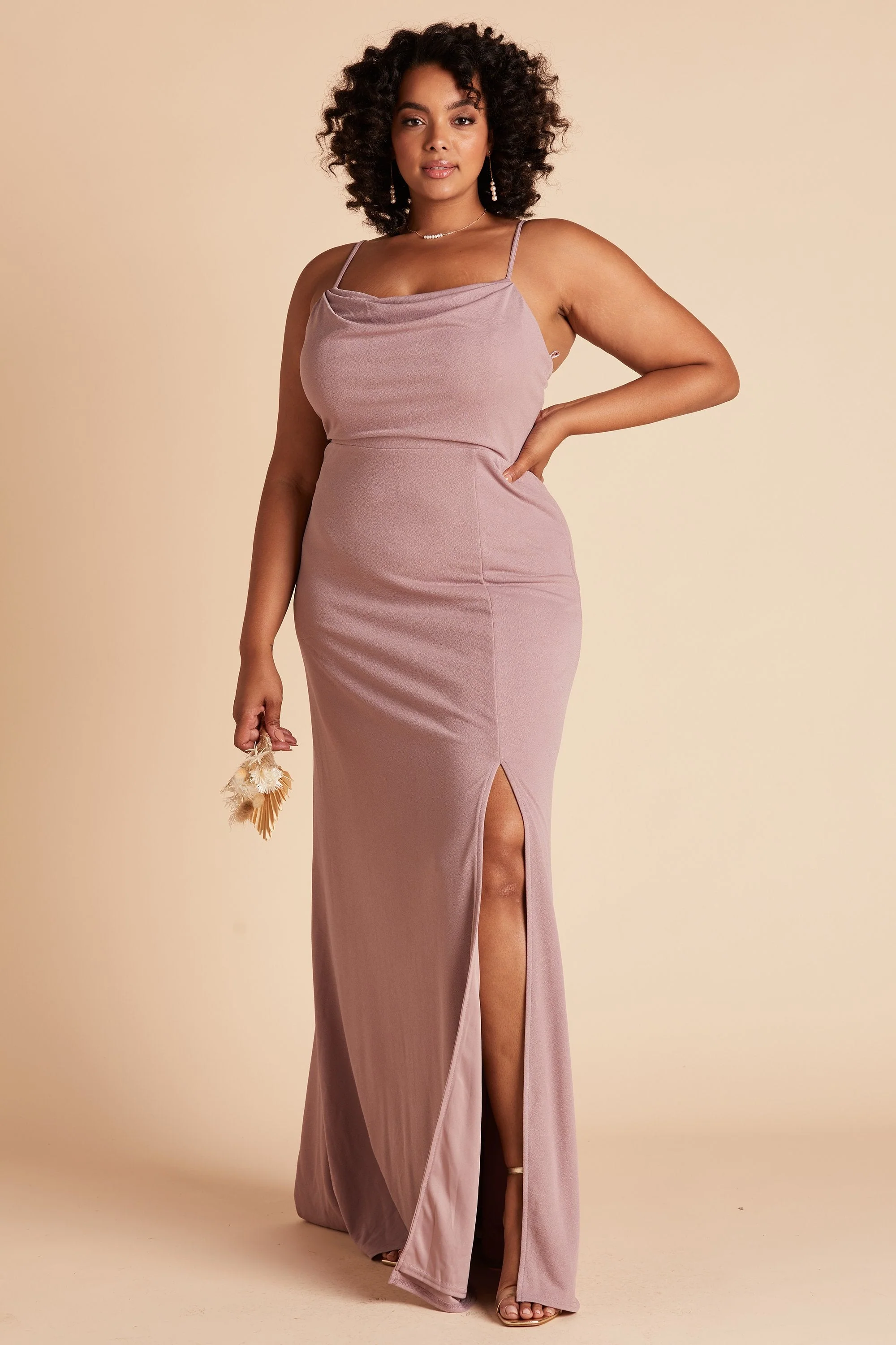 Ash Crepe Dress - Dark Mauve - Image 11