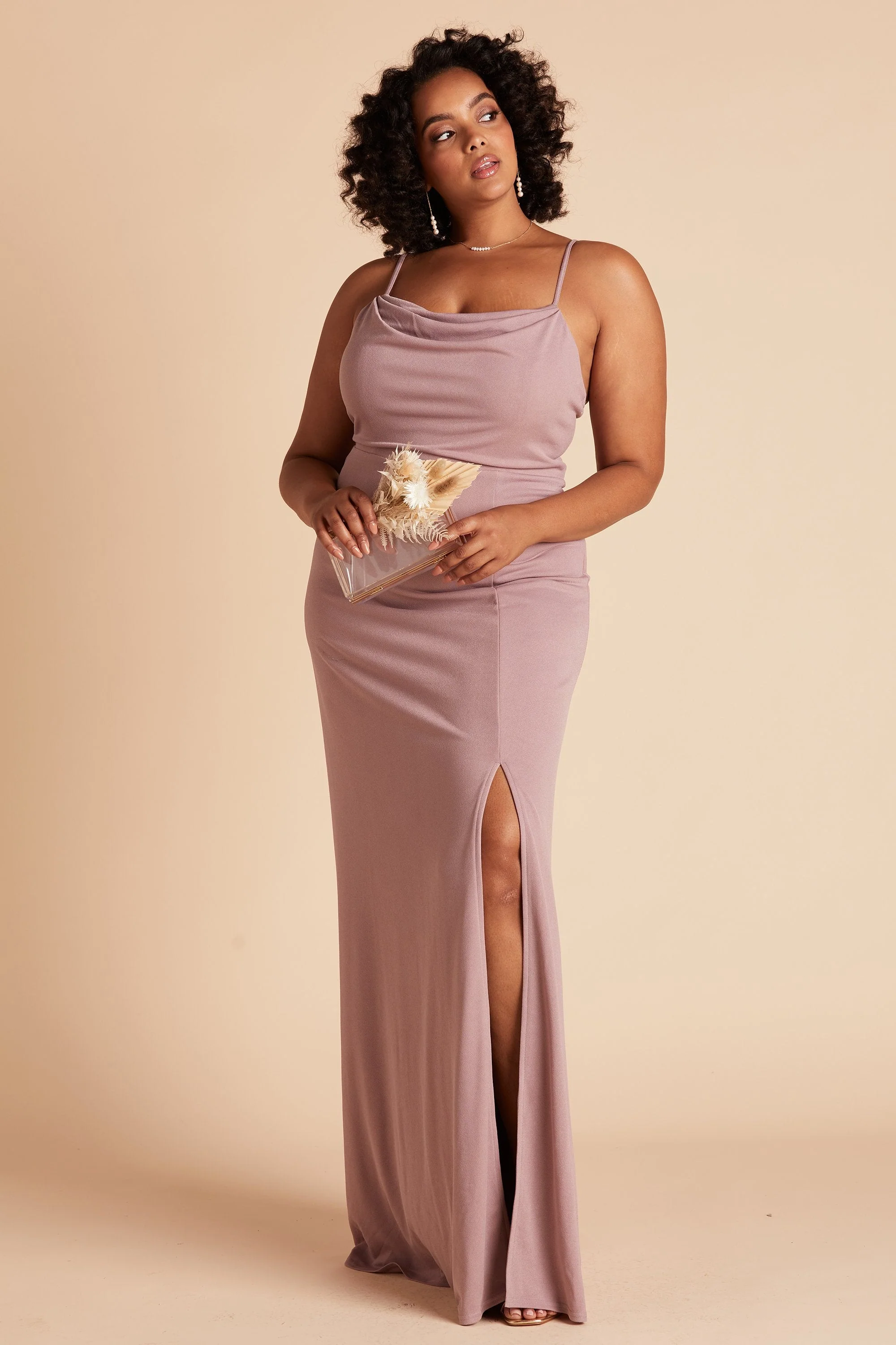 Ash Crepe Dress - Dark Mauve - Image 14