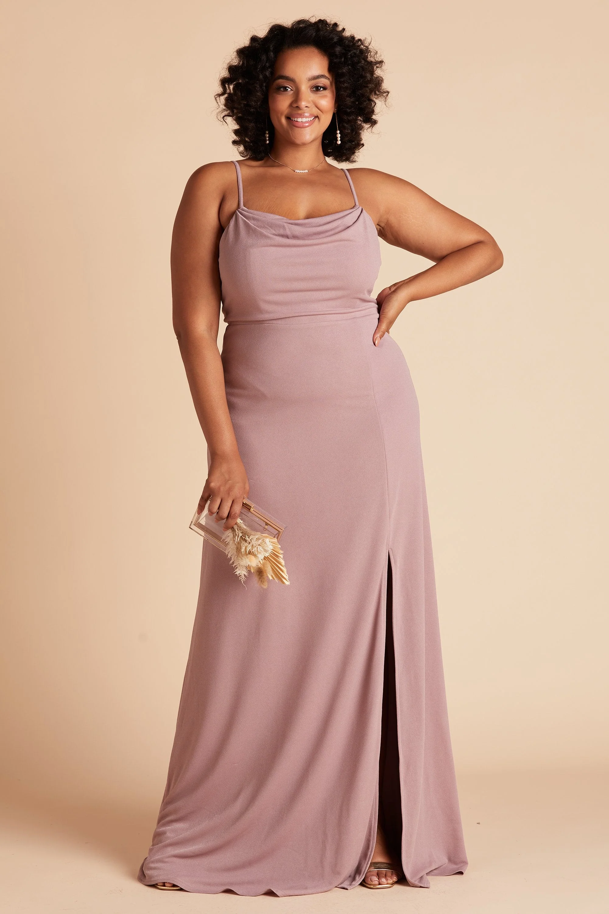 Ash Crepe Dress - Dark Mauve - Image 15