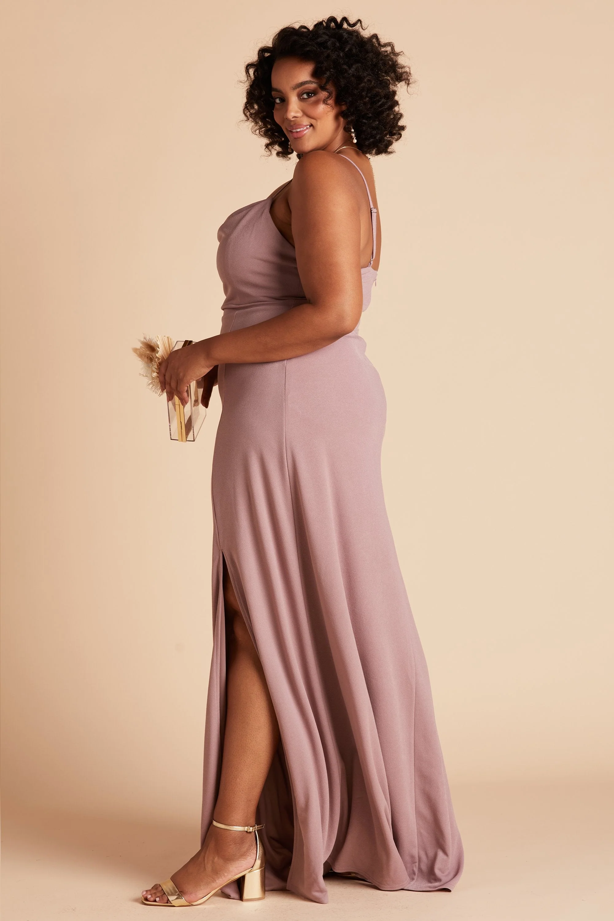 Ash Crepe Dress - Dark Mauve - Image 16