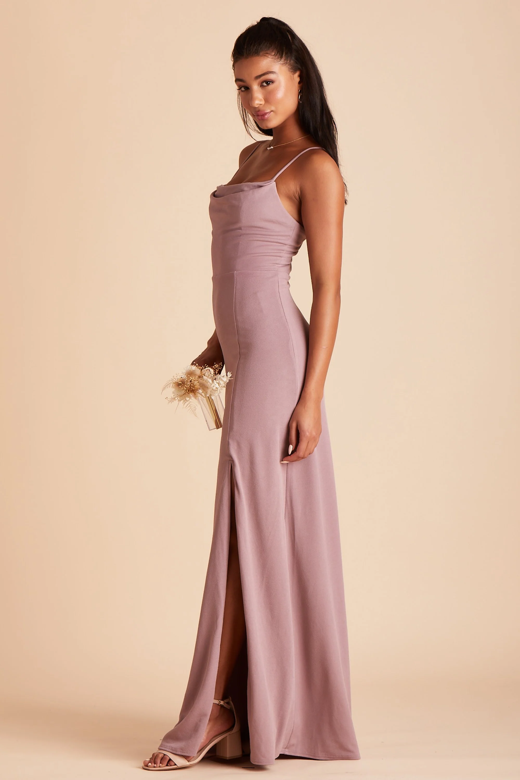 Ash Crepe Dress - Dark Mauve - Image 8