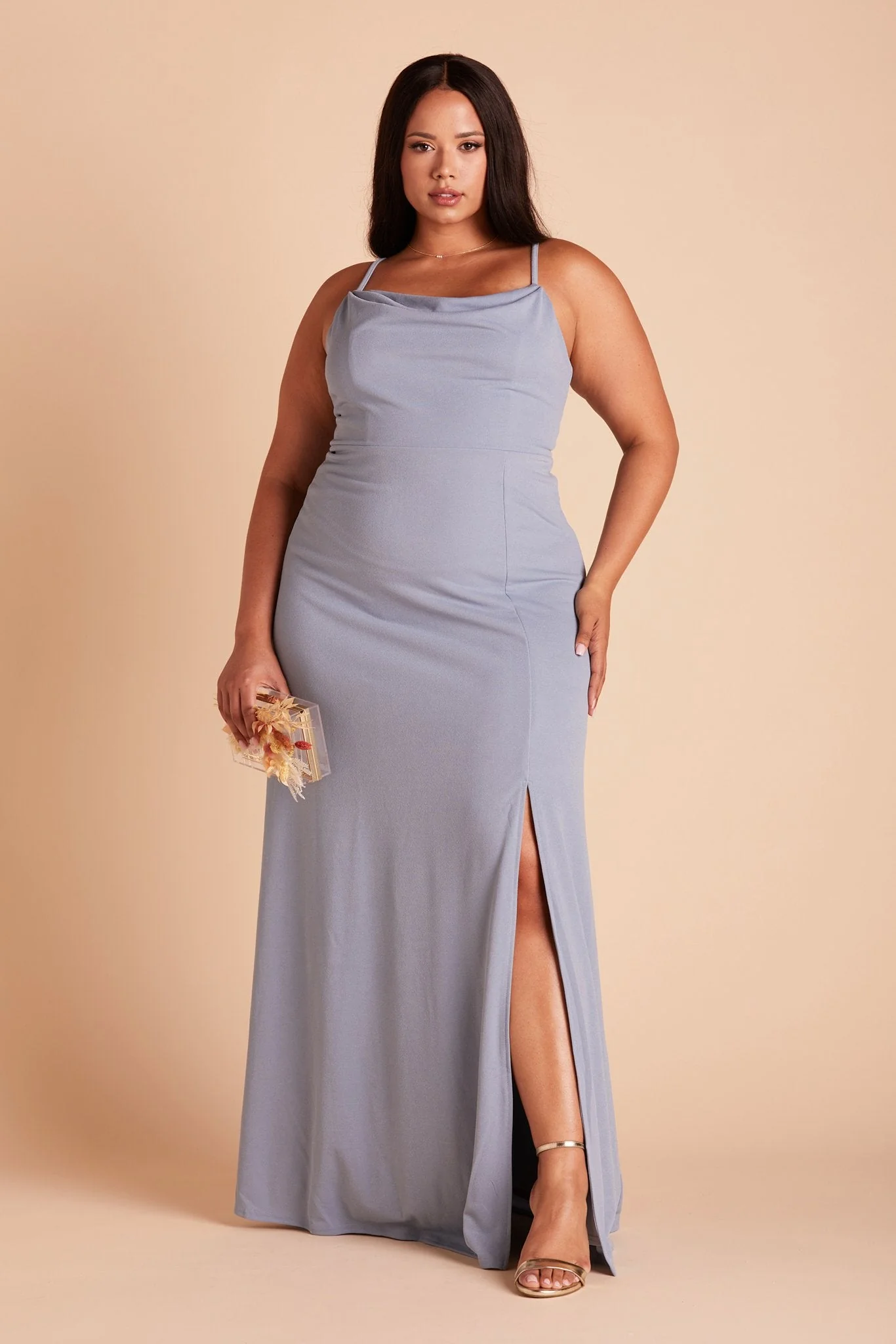 Ash Crepe Dress - Dusty Blue - Image 2