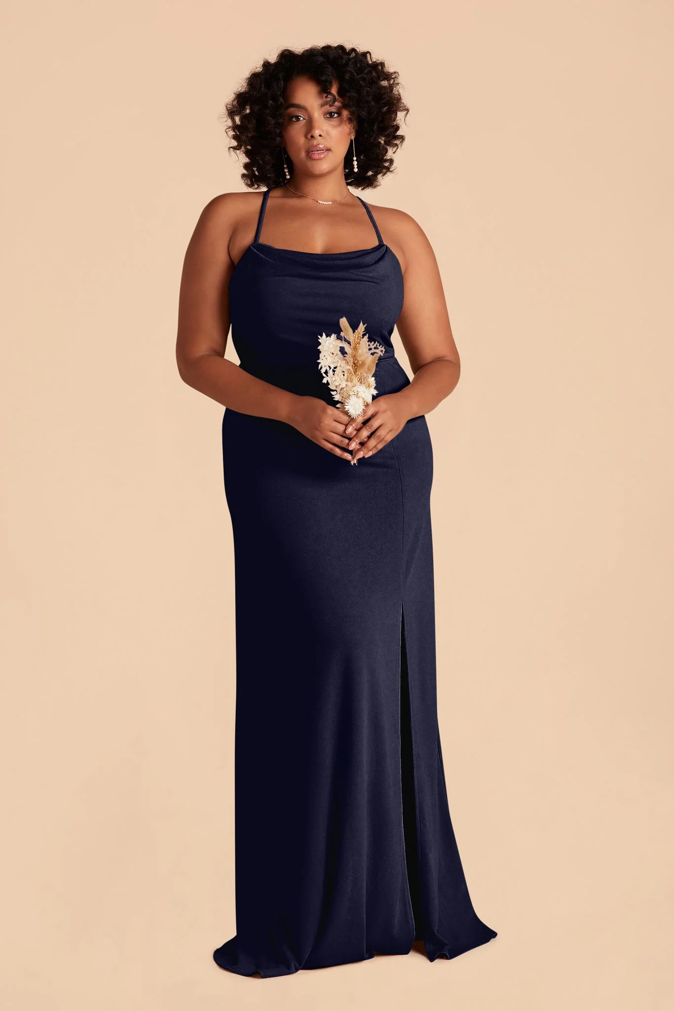 Ash Crepe Dress - Navy - Image 2