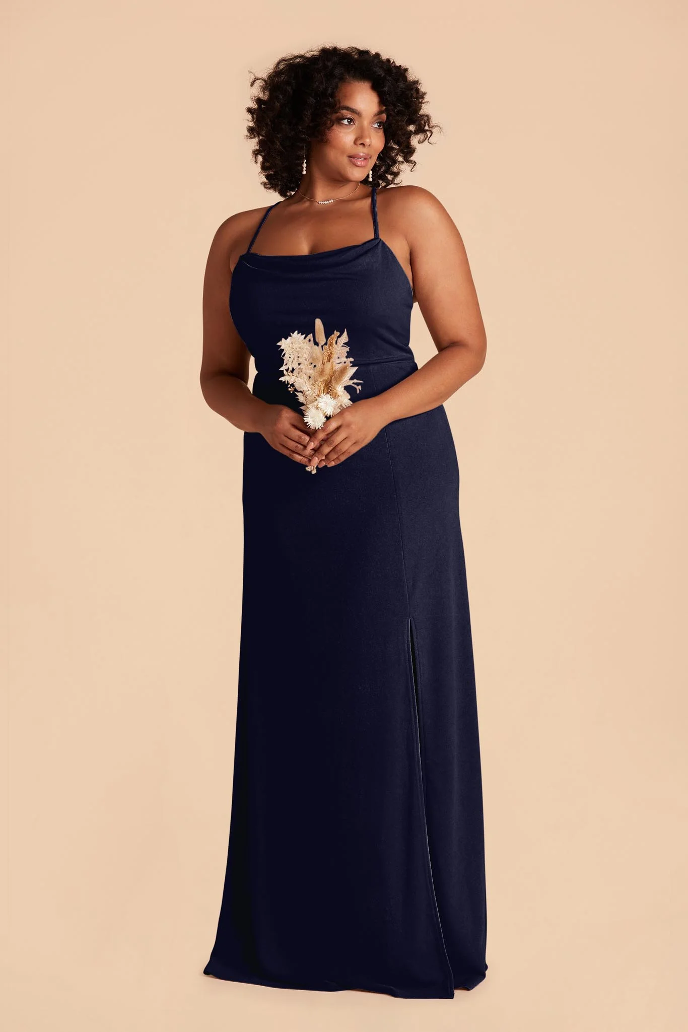 Ash Crepe Dress - Navy - Image 7