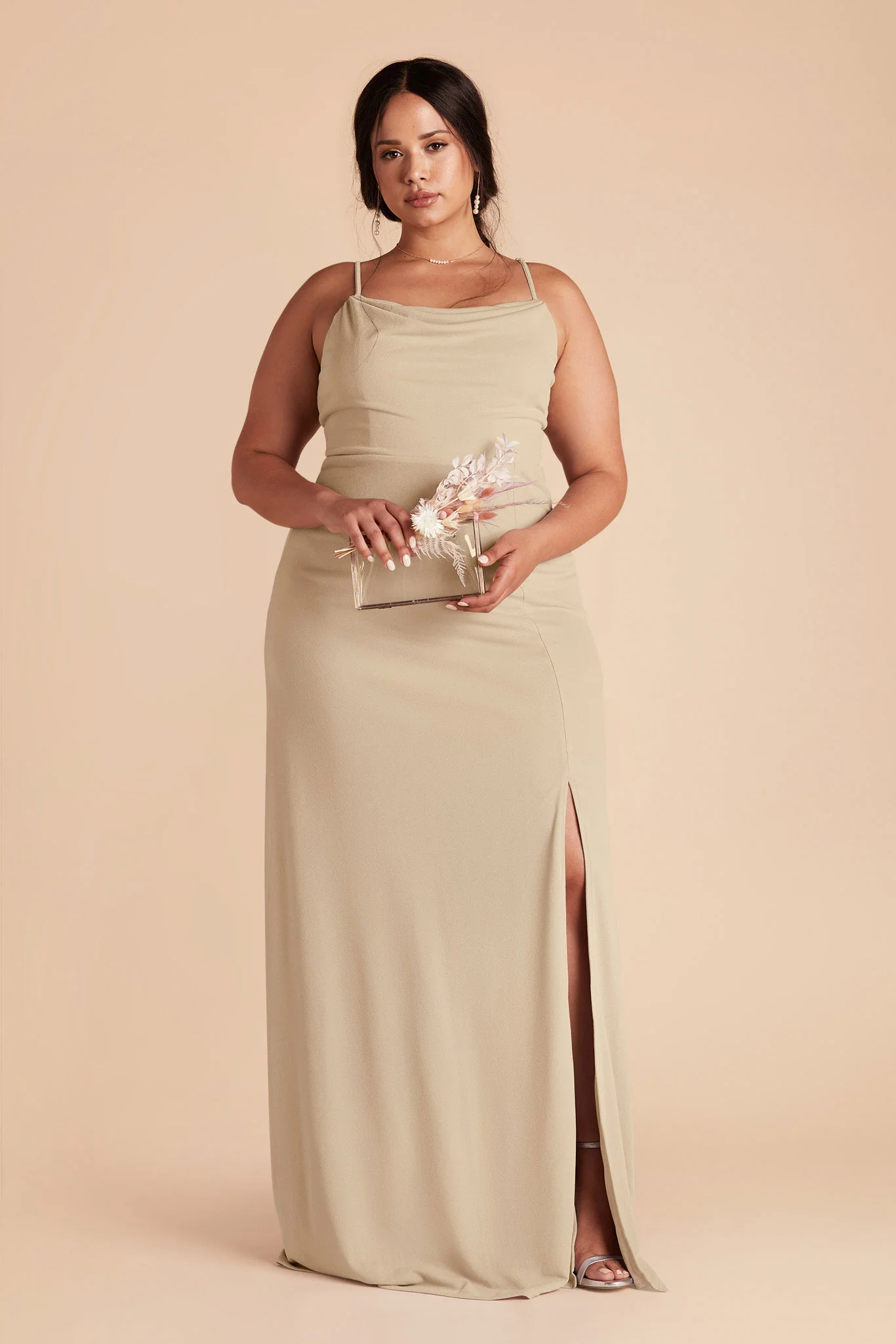 Ash Crepe Dress - Neutral Champagne - Image 2