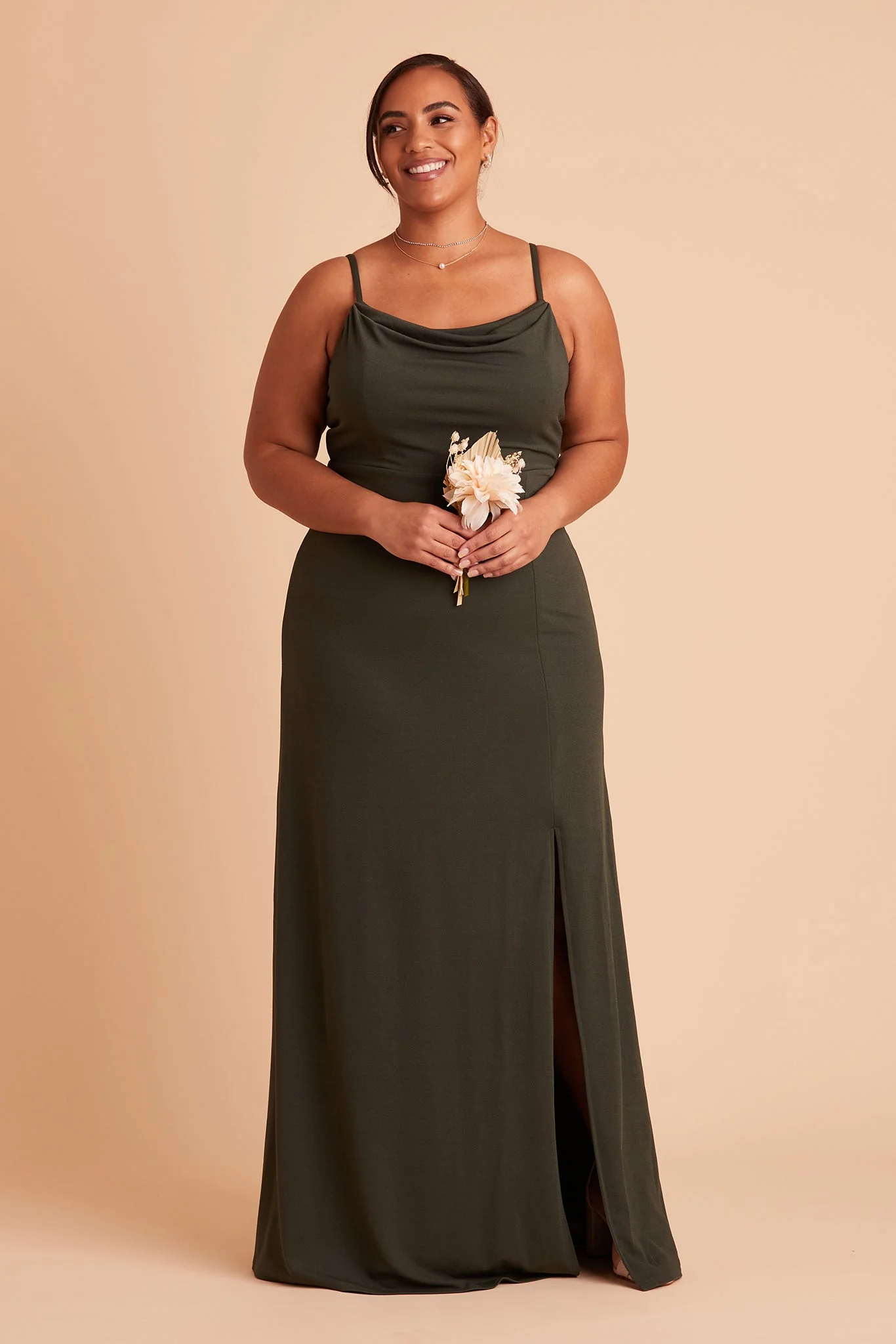 Ash Crepe Dress - Olive - Image 11