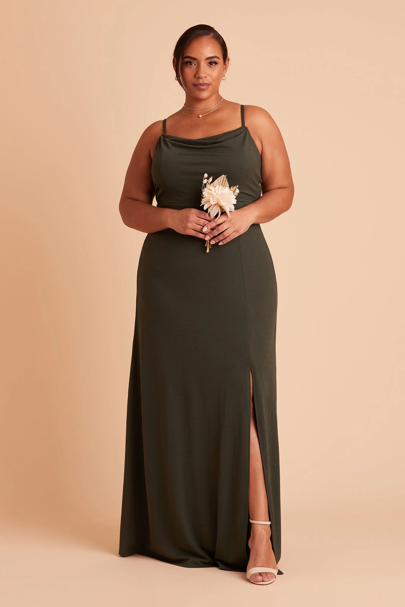 Ash Crepe Dress - Olive - Image 12