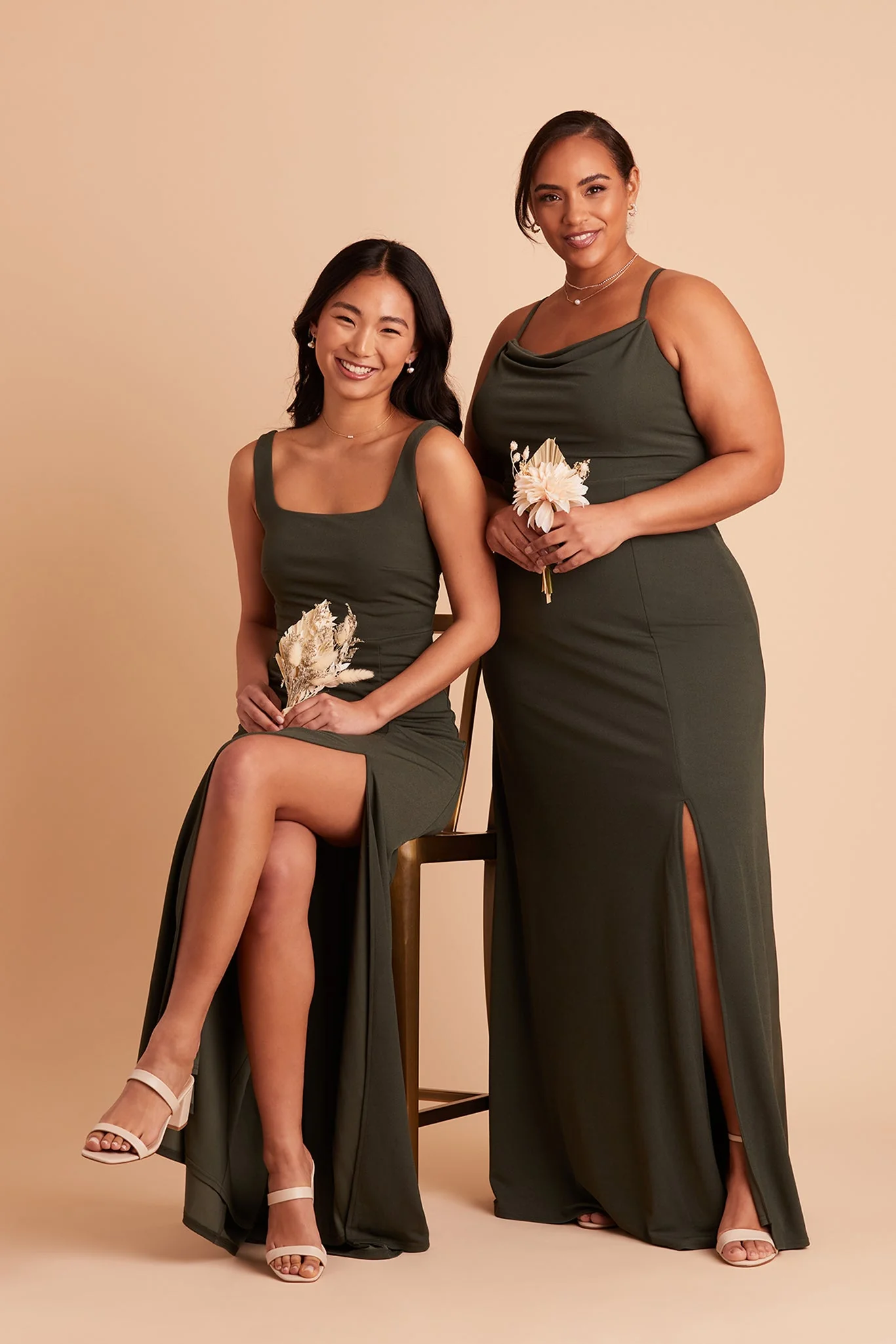 Ash Crepe Dress - Olive - Image 15