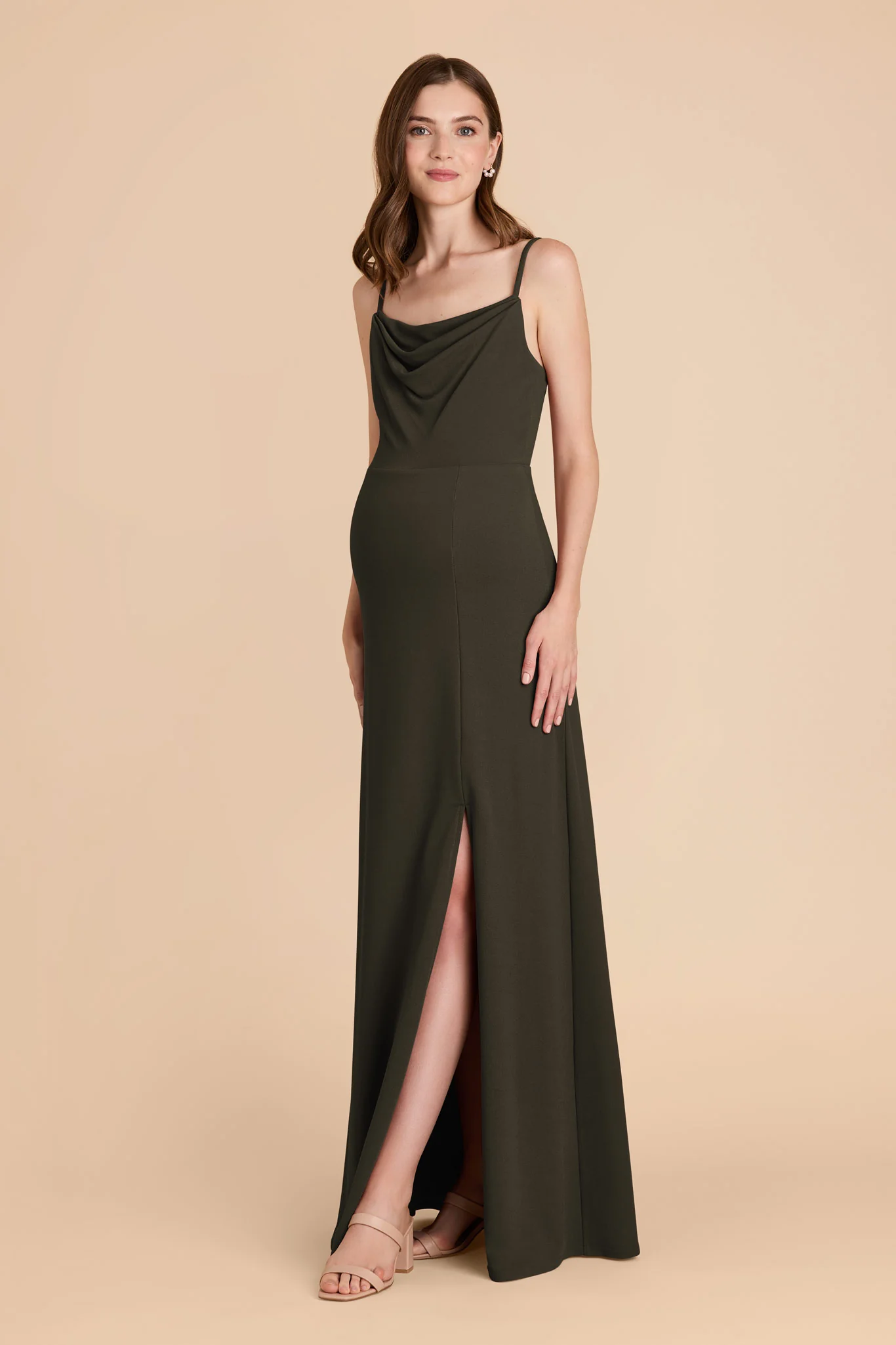 Ash Crepe Dress - Olive - Image 2