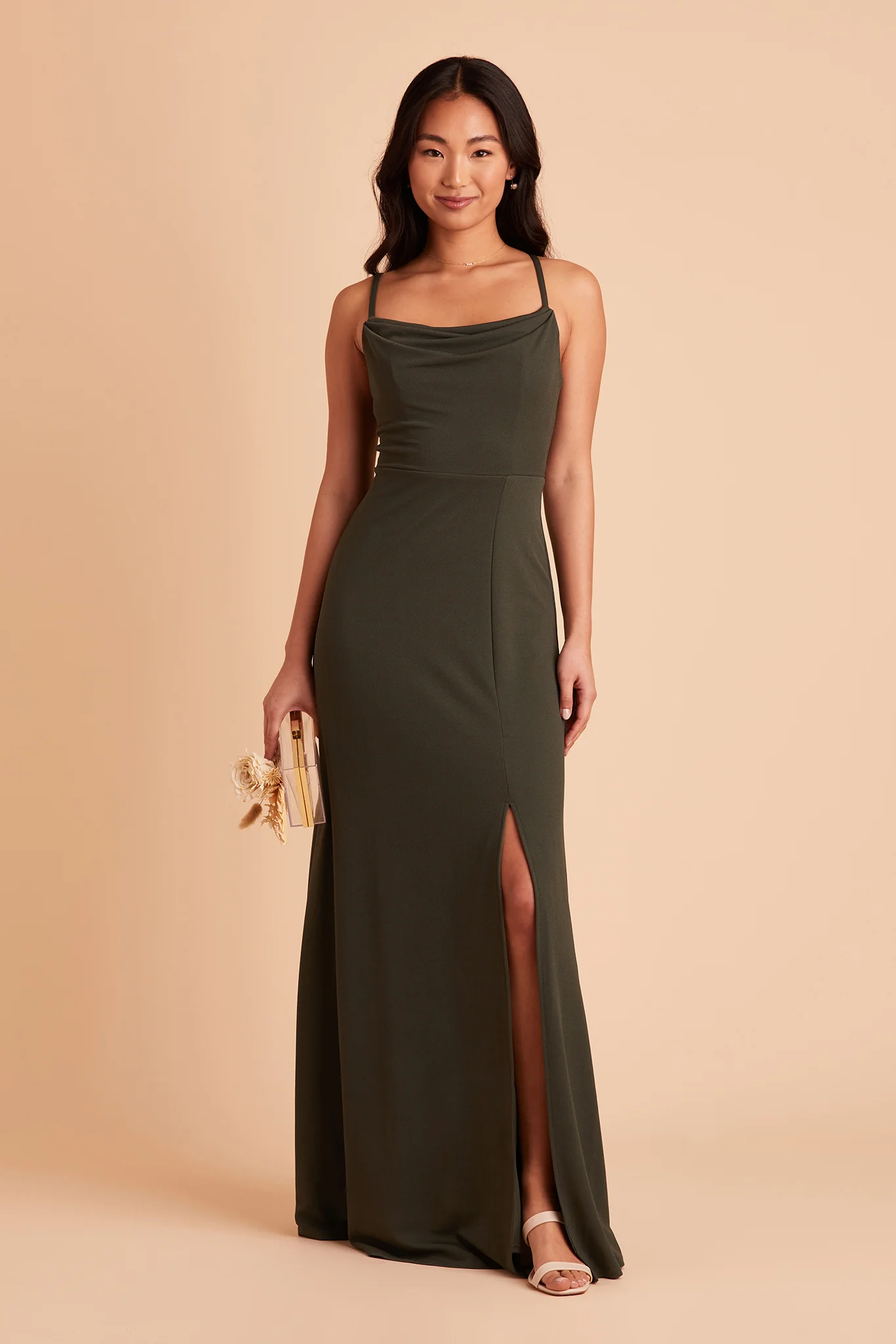 Ash Crepe Dress - Olive - Image 6