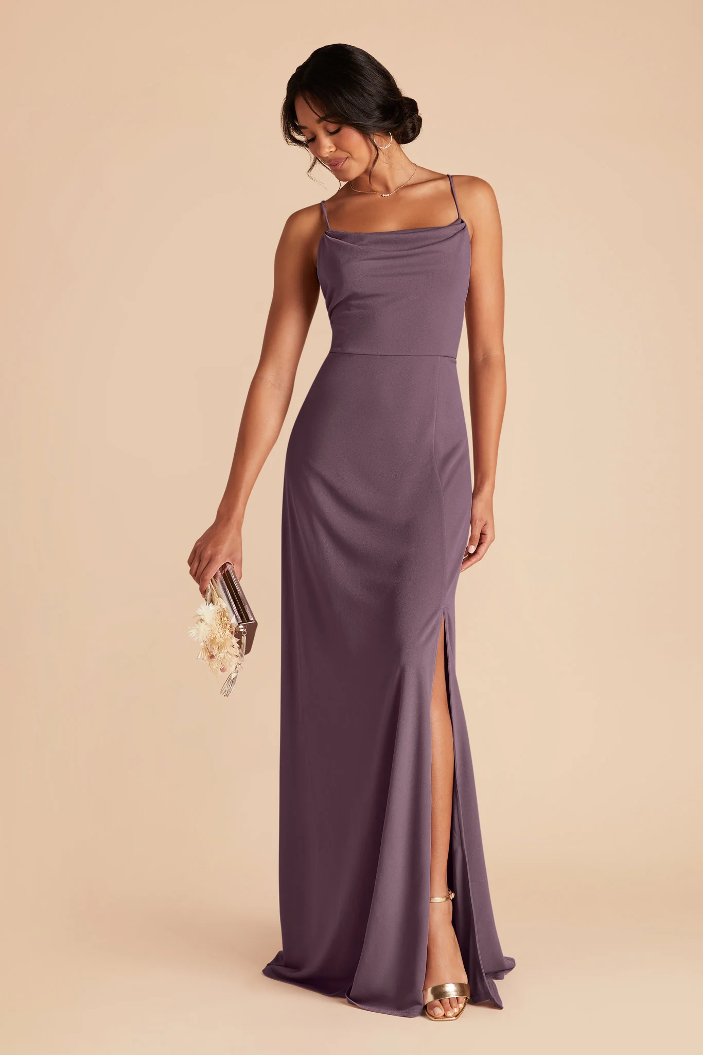 Ash Crepe Dress - Plum - Image 4
