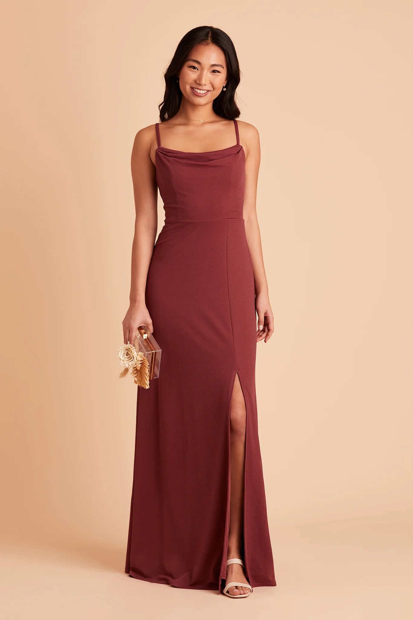 Ash Crepe Dress - Rosewood - Image 5