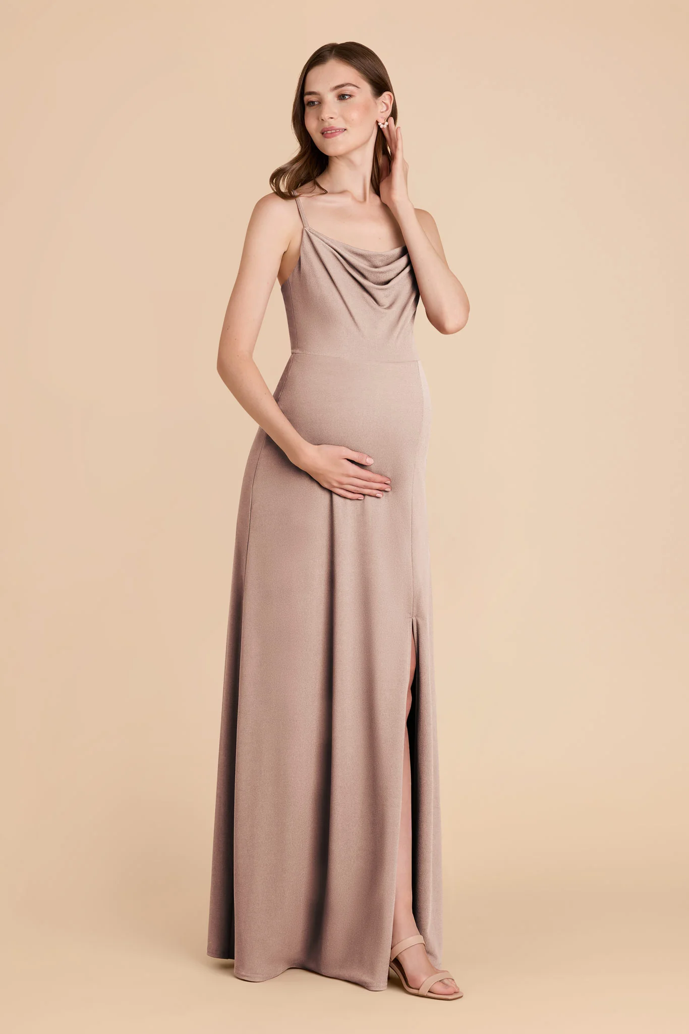 Ash Crepe Dress - Taupe - Image 6