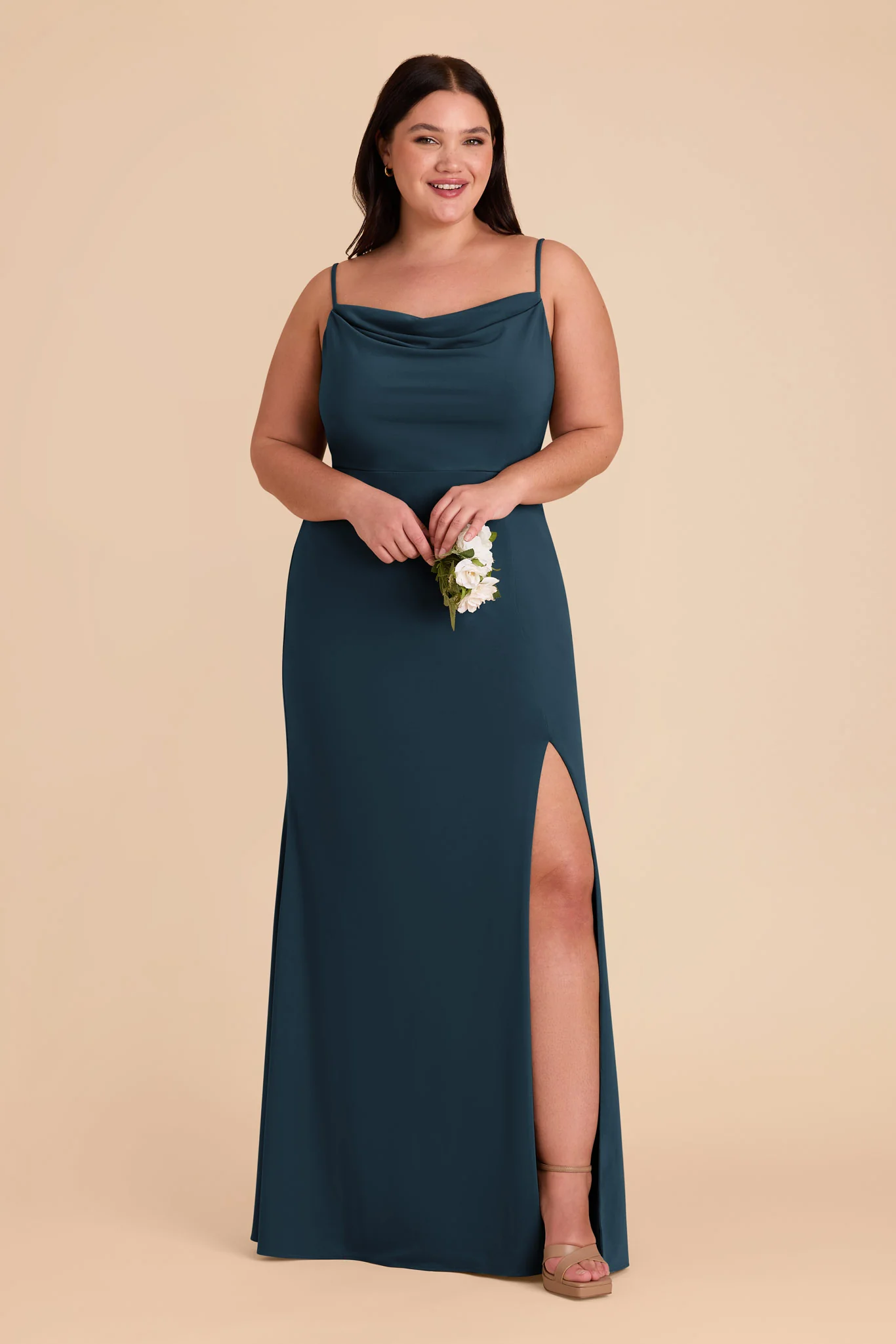 Ash Luxe Stretch Knit Dress - Dark Teal - Image 2
