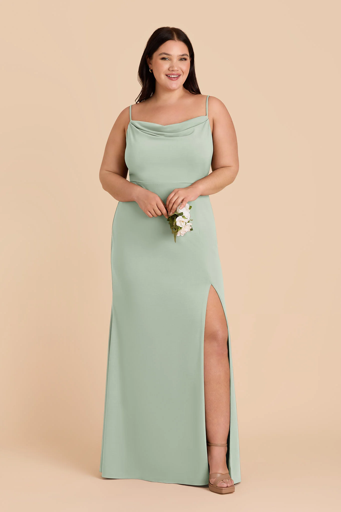 Ash Luxe Stretch Knit Dress - Sage - Image 2