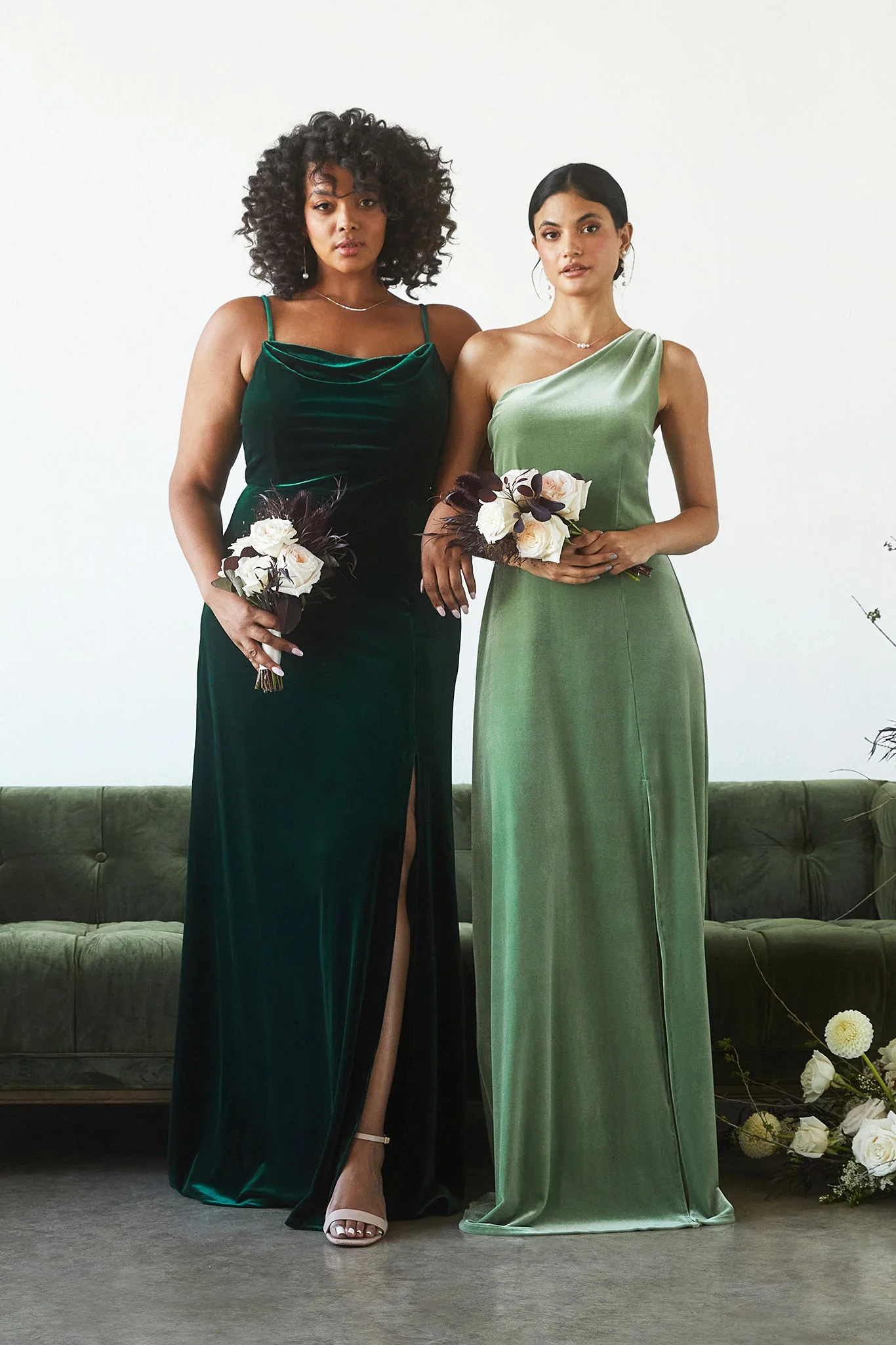 Ash Velvet Dress - Emerald - Image 2