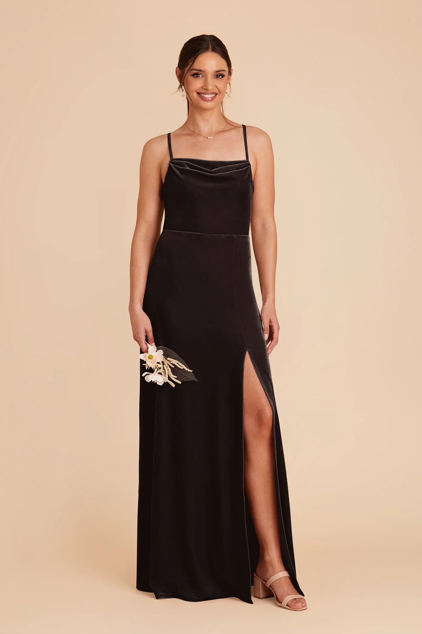 Ash Velvet Dress - Espresso - Image 3