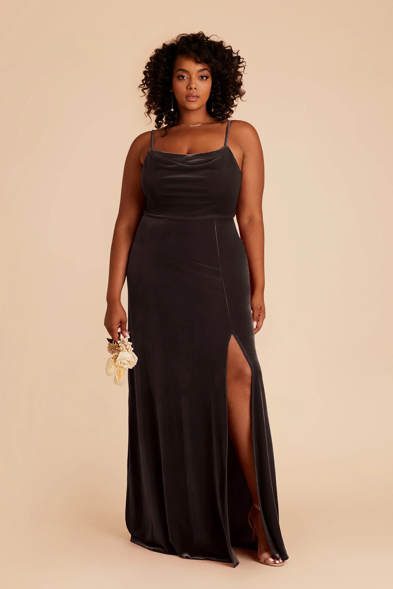 Ash Velvet Dress - Espresso - Image 6