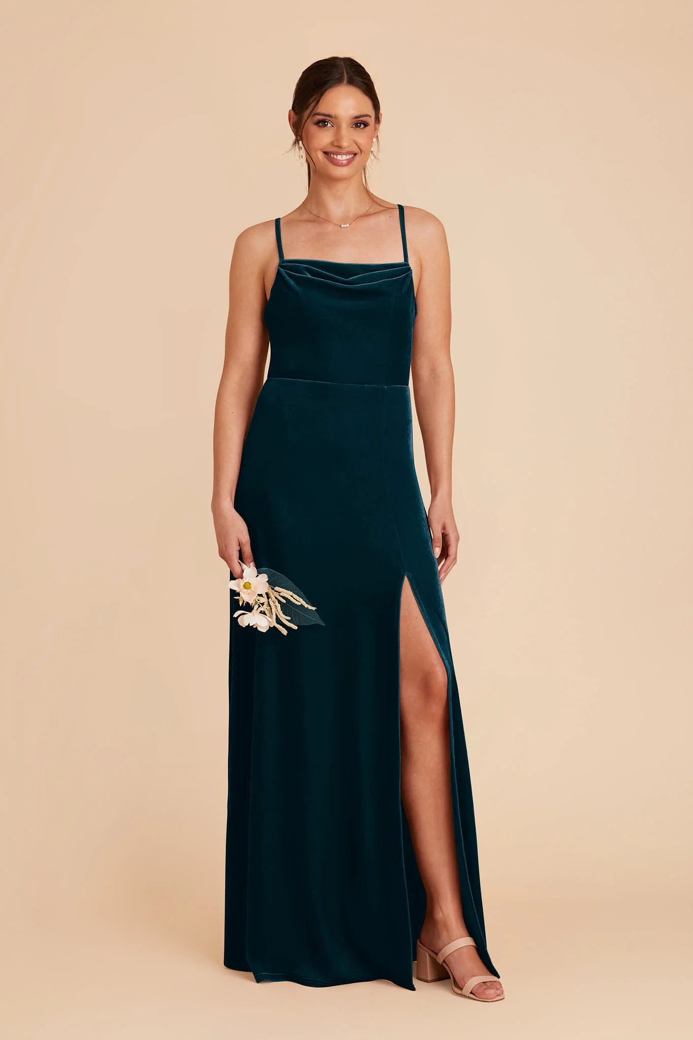 Ash Velvet Dress - Peacock - Image 3