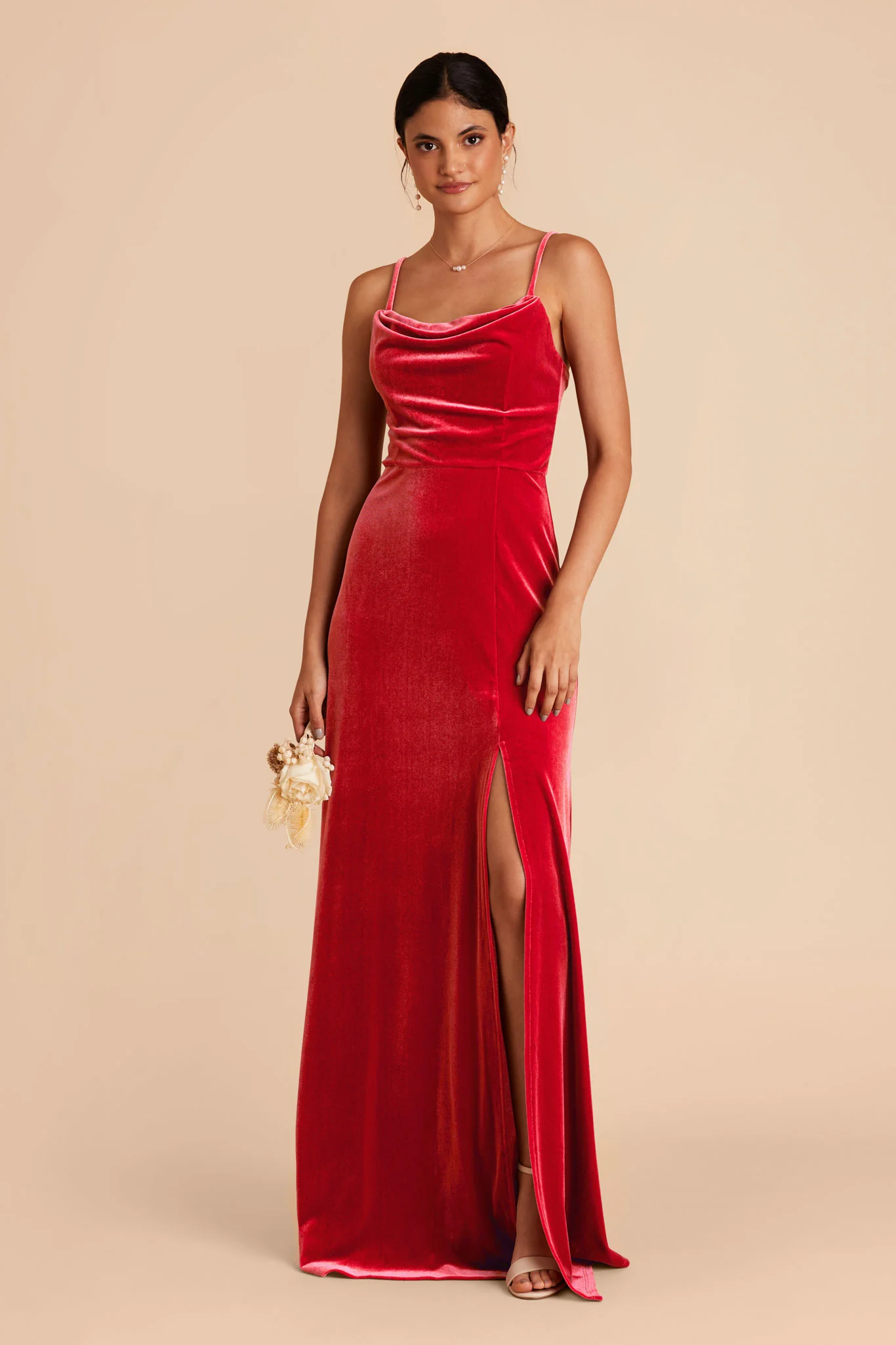 Ash Velvet Dress - Ruby Red